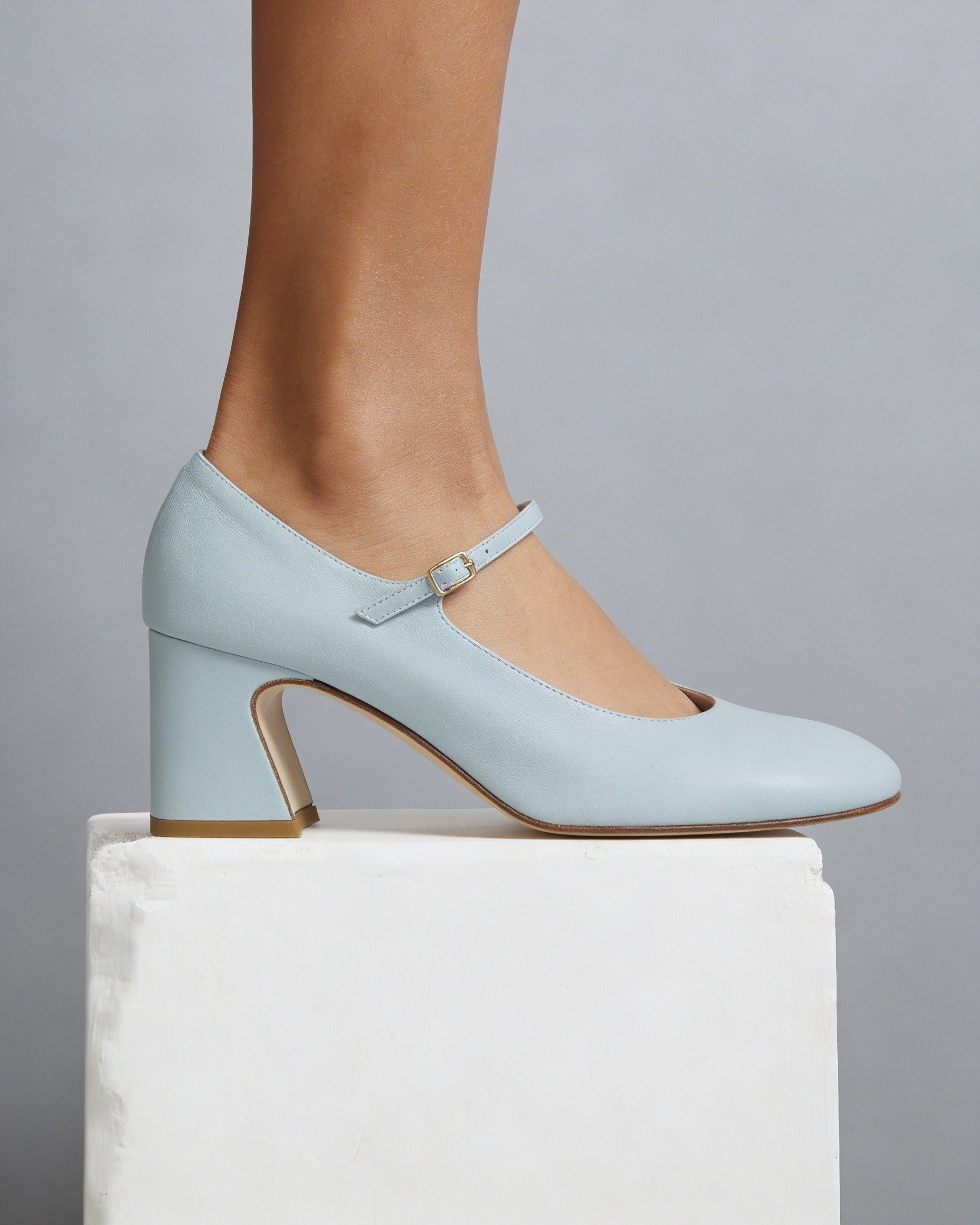Голубые туфли-мэри джейн из натуральной кожи  - Image 5 of 5