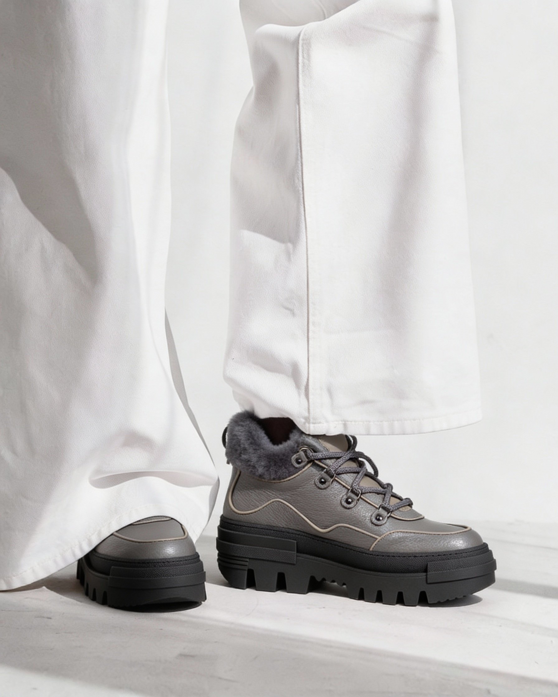 Серые кожаные ботинки - Image 5 of 5