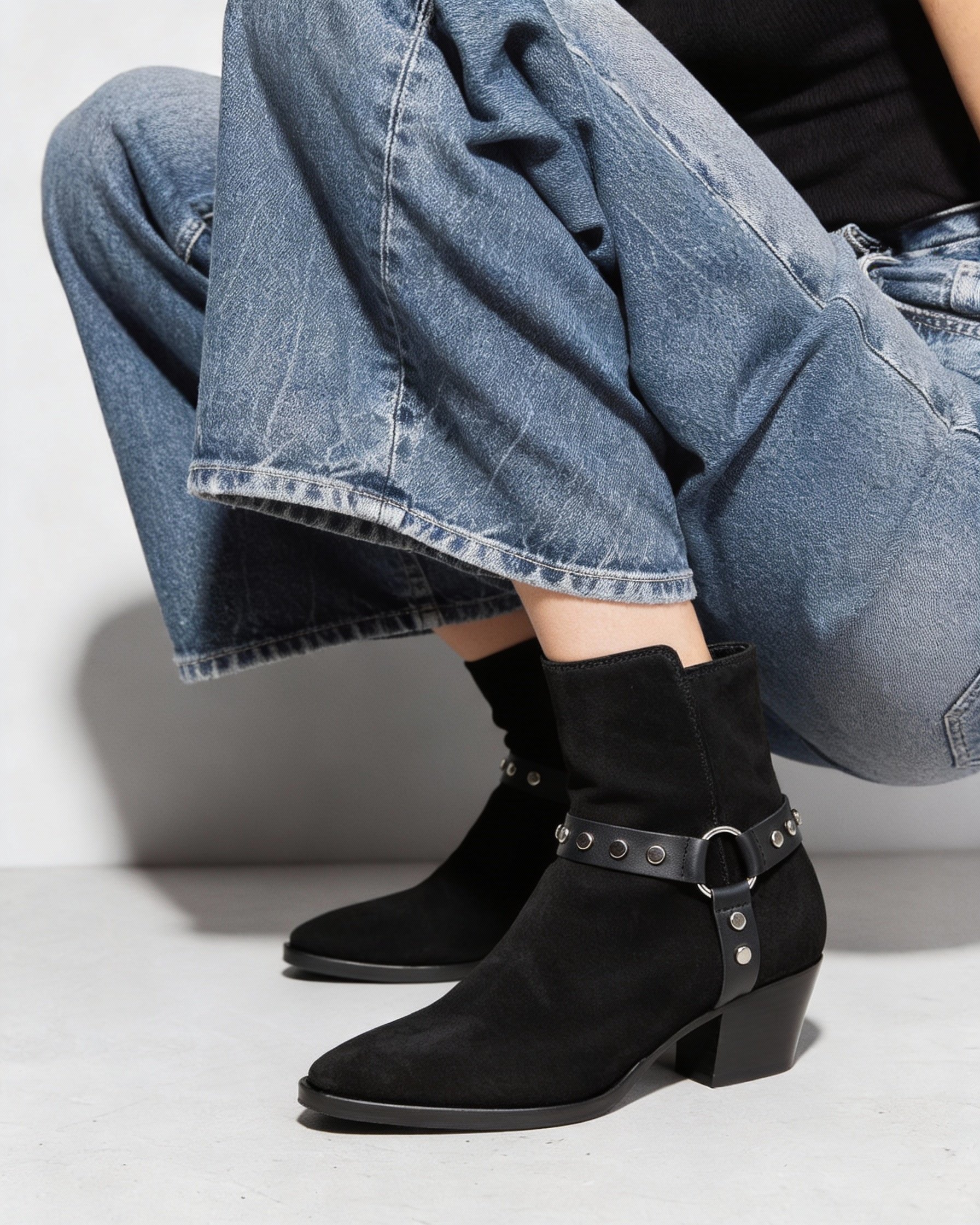 Черные ботильоны из замши на каблуке - Image 5 of 5