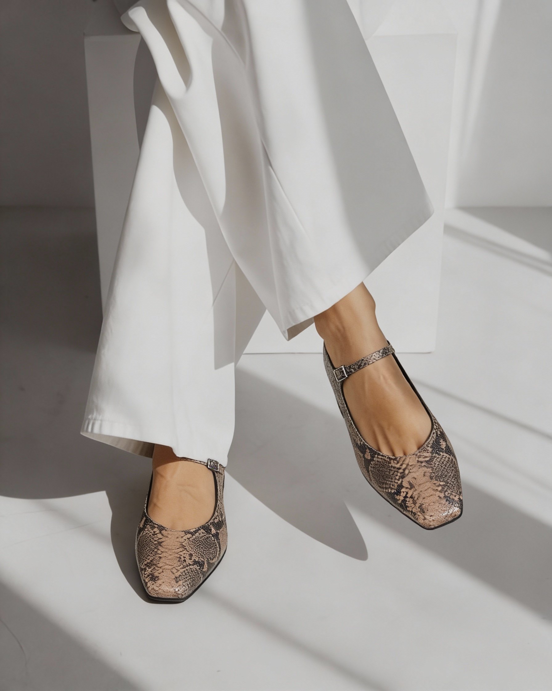 Балетки из натуральной кожи, змеиный принт - Image 5 of 5