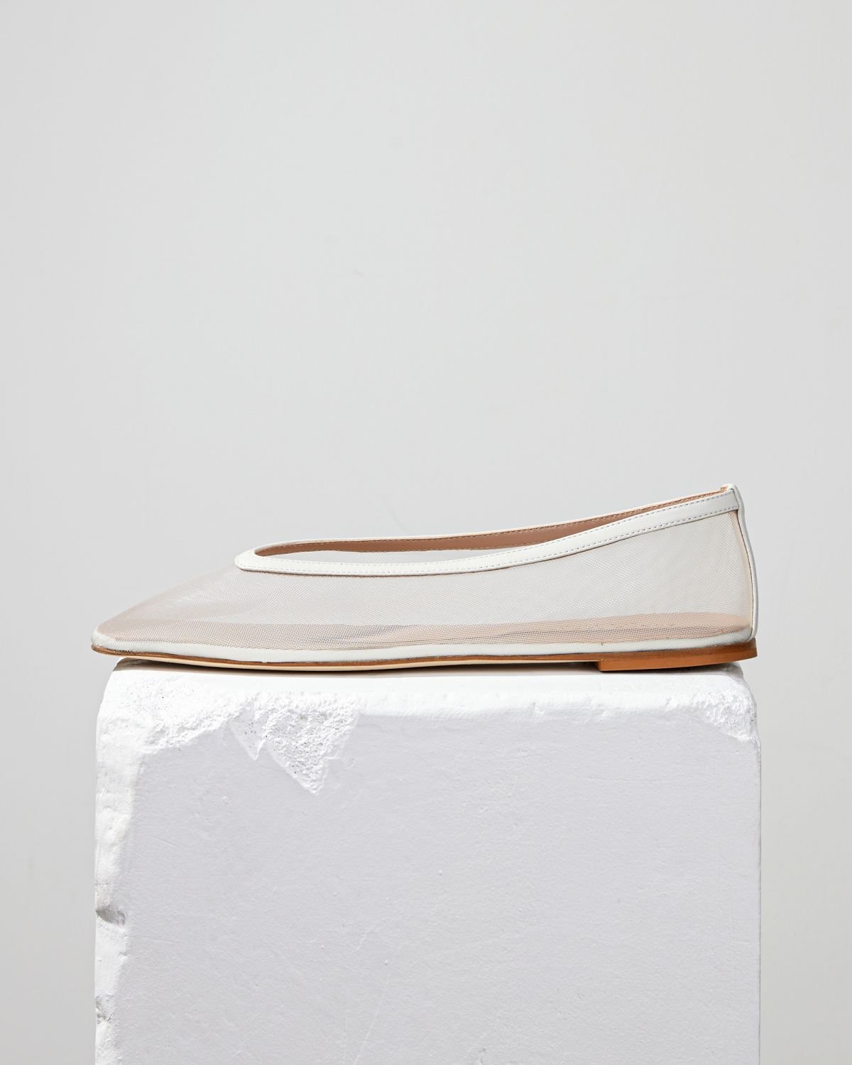 Белые текстильные балетки - Main image
