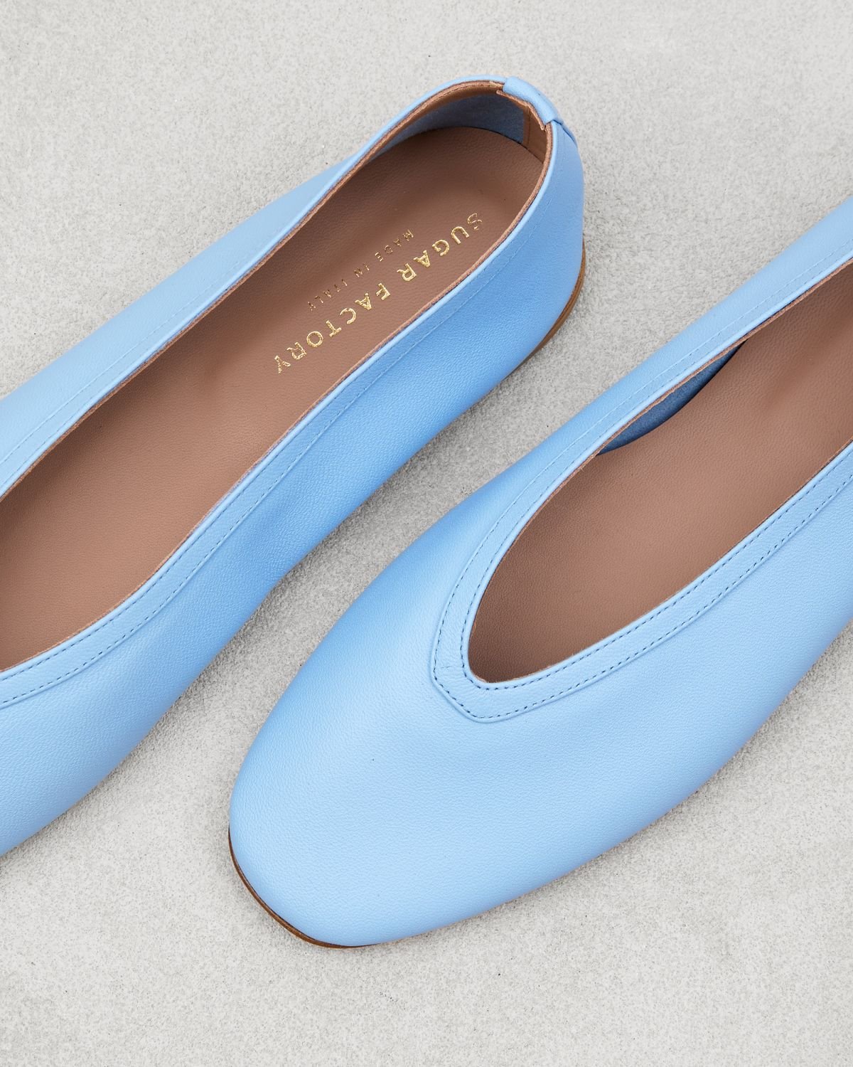 Голубые кожаные балетки - Image 4 of 5