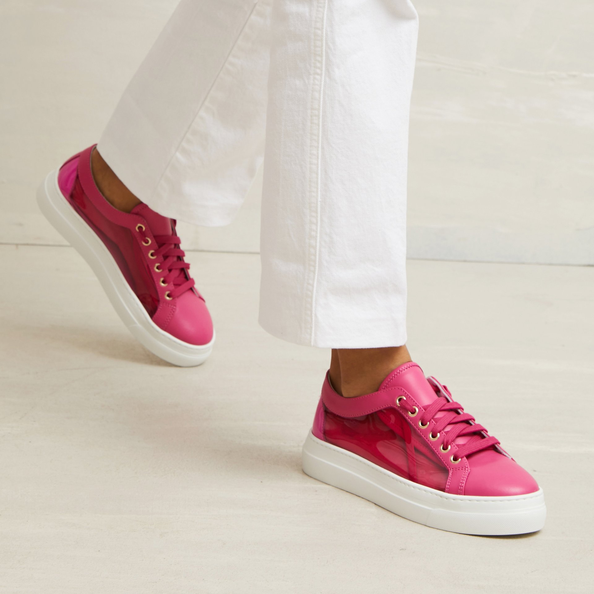 Розовые кожаные кеды - Image 4 of 5