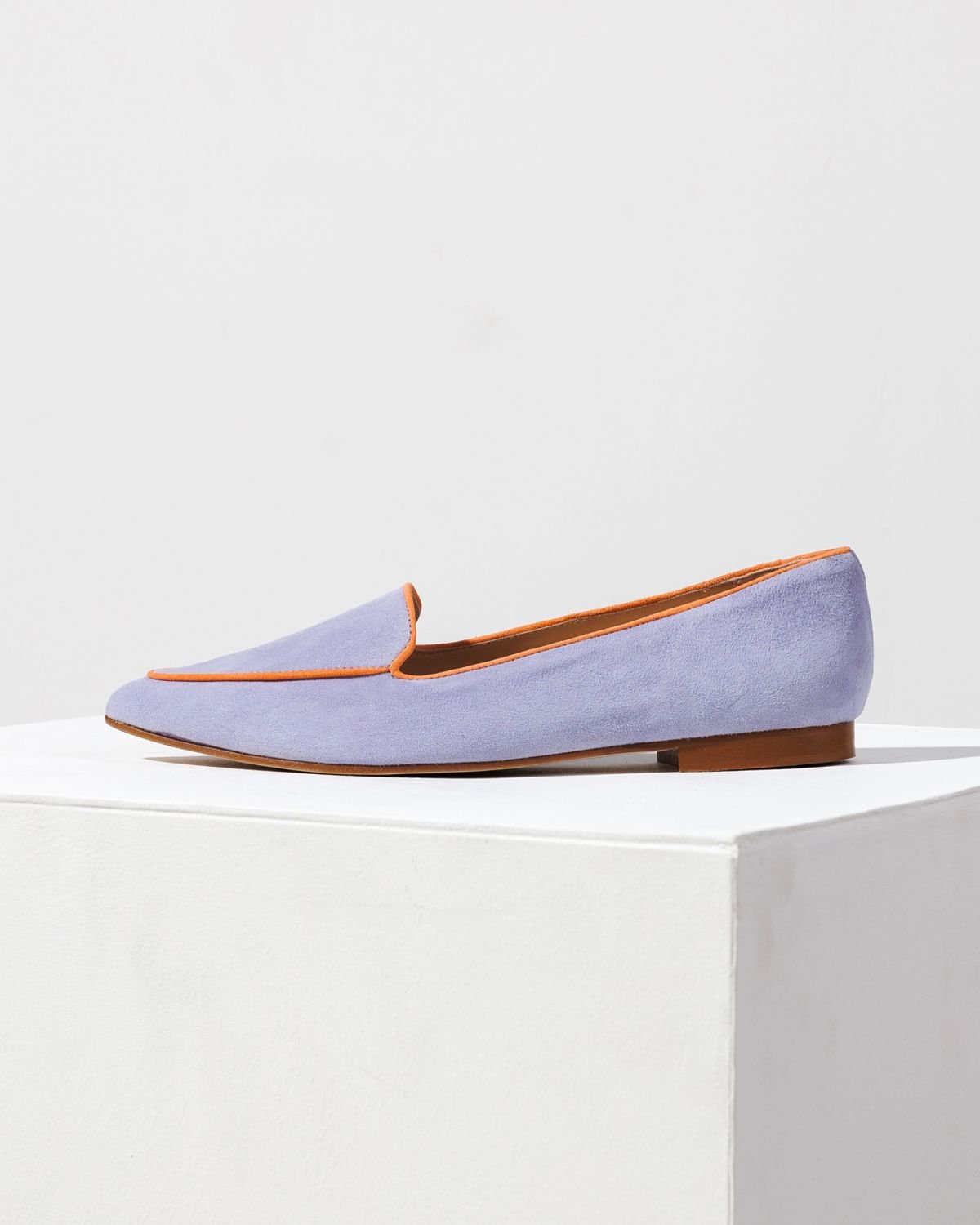 Лиловые замшевые лоферы - Main image