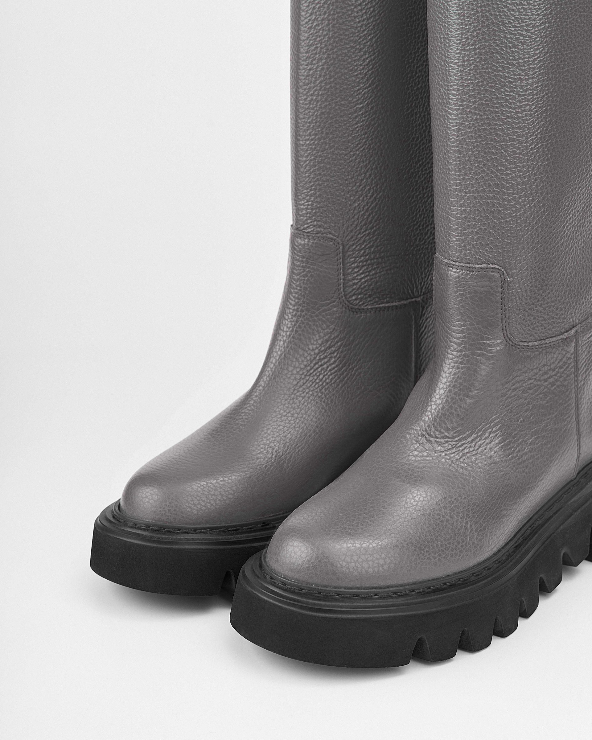 Серые кожаные сапоги - Image 4 of 5