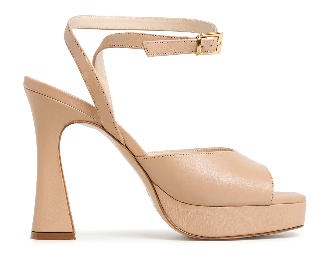 Бежевые кожаные босоножки - Main image