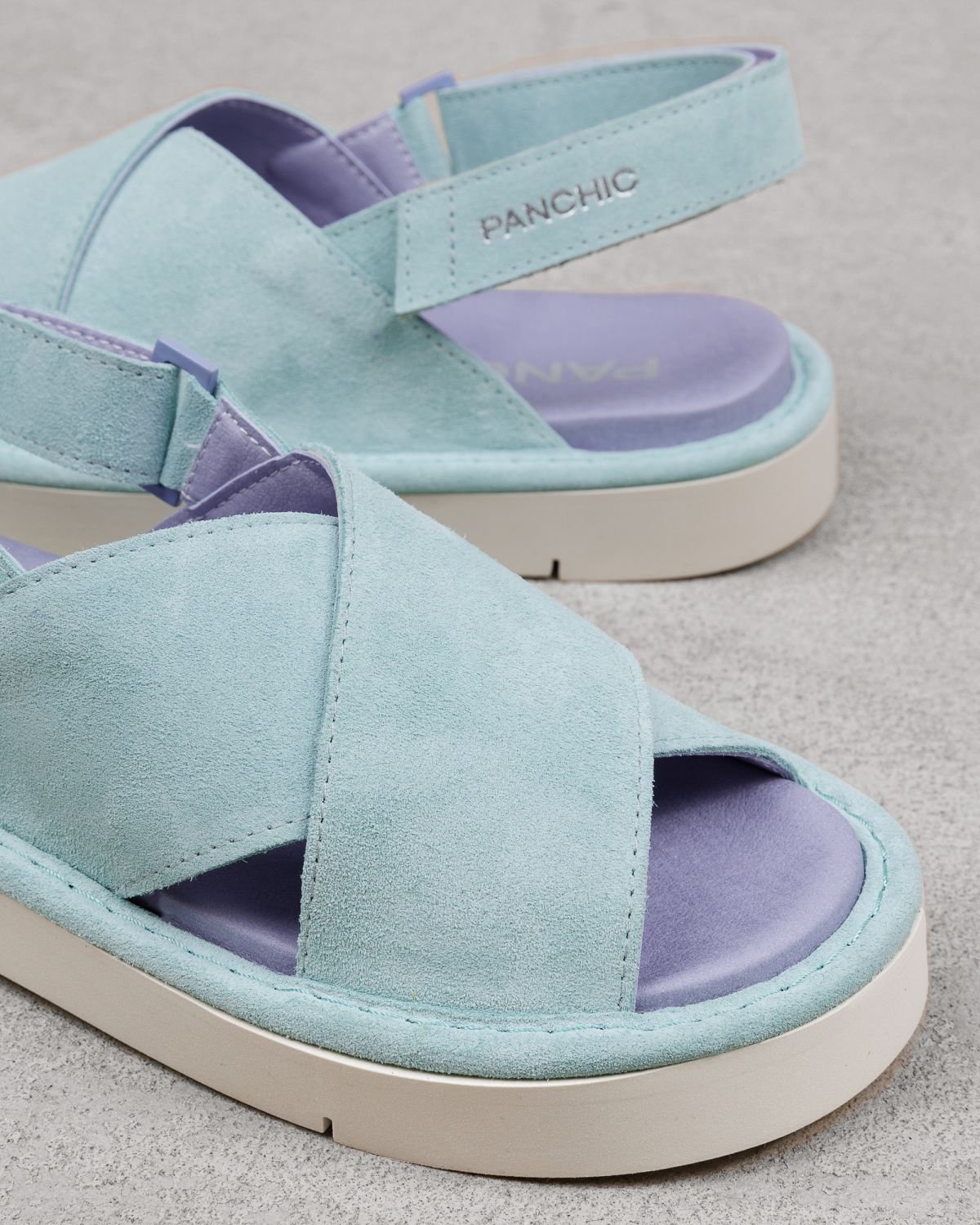 Светло-бирюзовые замшевые сандалии - Image 4 of 6