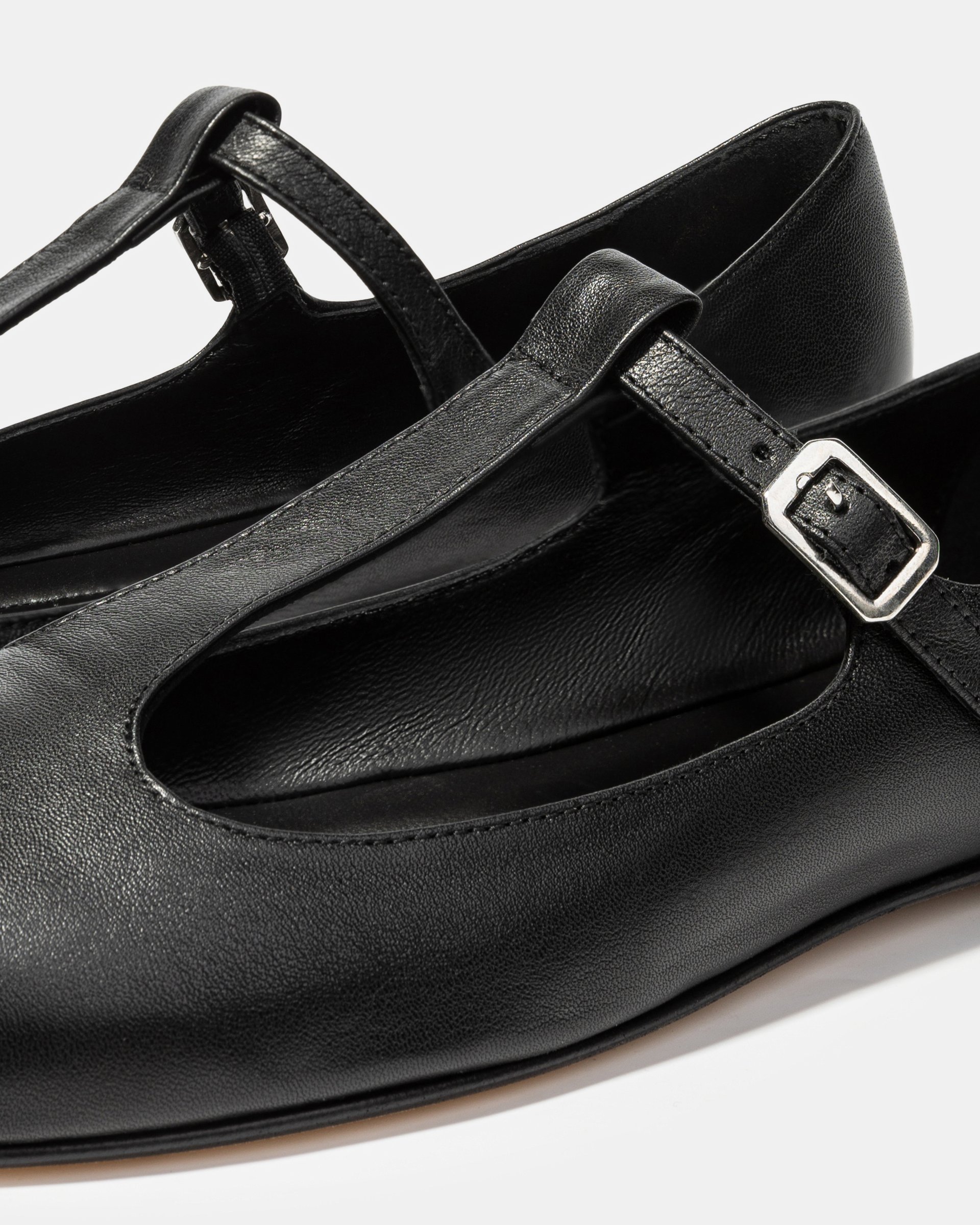 Черные кожаные балетки с ремешками - Image 4 of 4