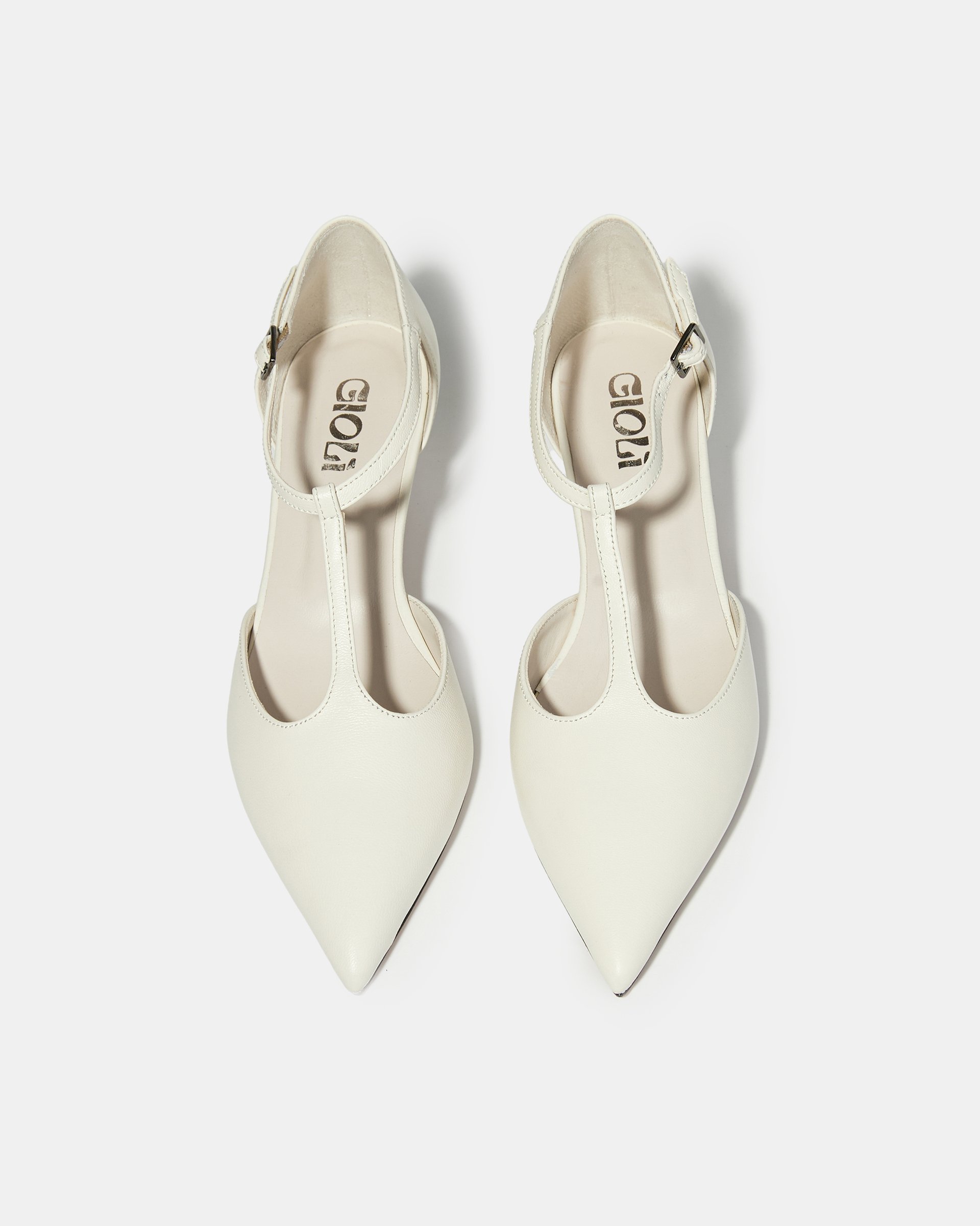 Белые кожаные туфли на каблуке - Image 3 of 6