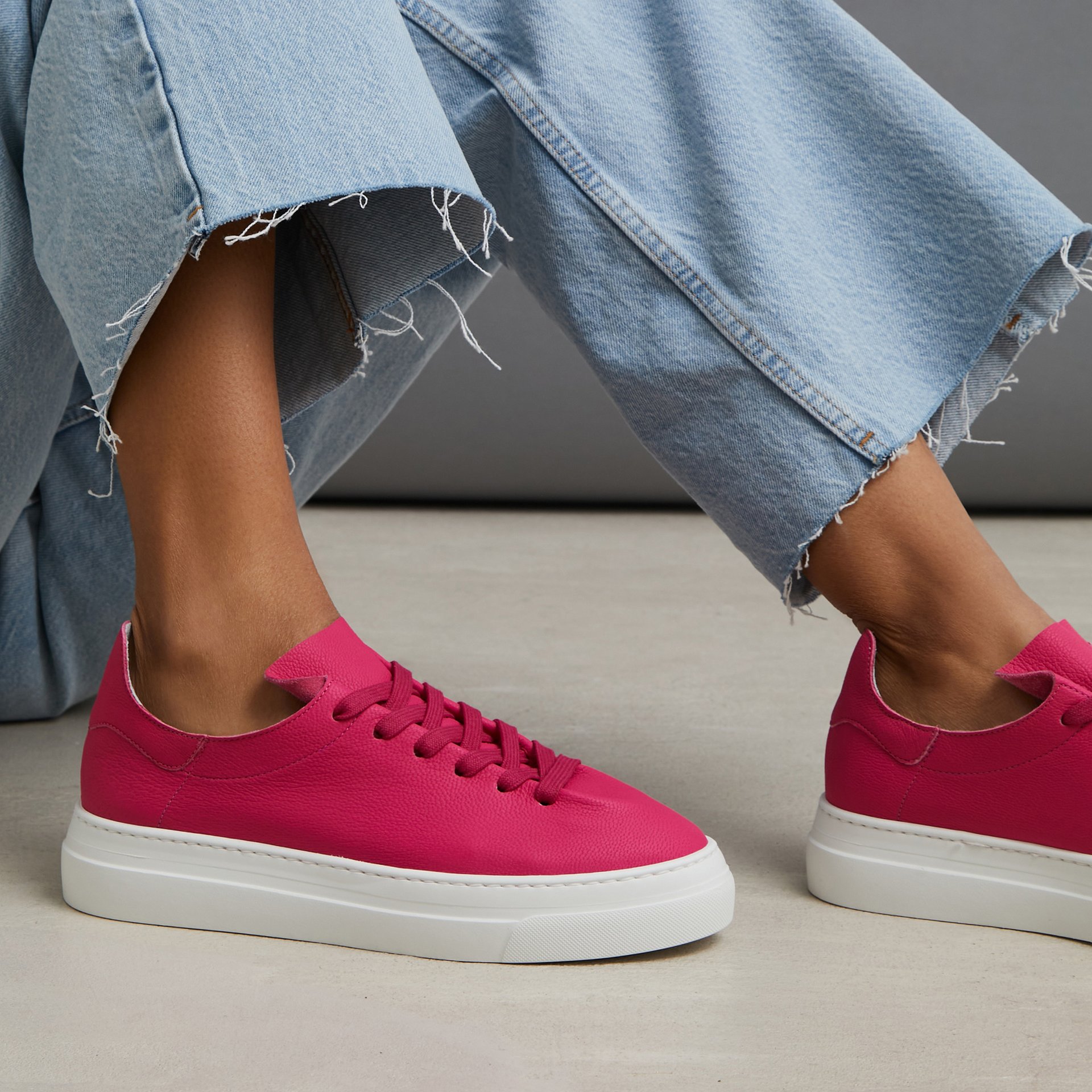 Розовые кожаные кеды - Image 4 of 5