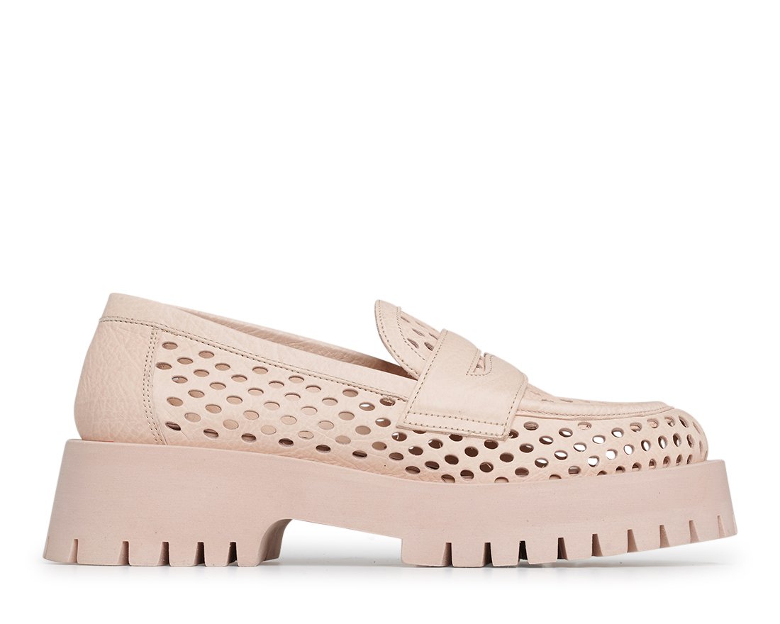 Бежевые кожаные лоферы - Main image