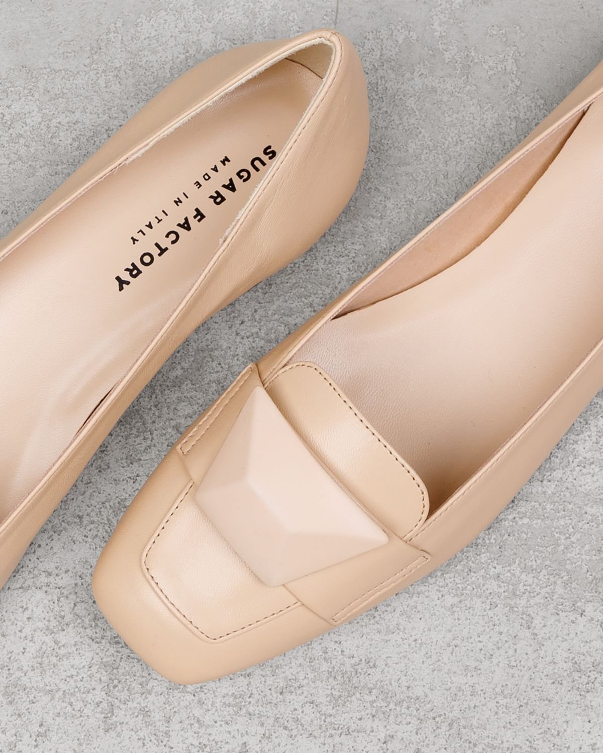 Светло-бежевые кожаные балетки - Image 4 of 6