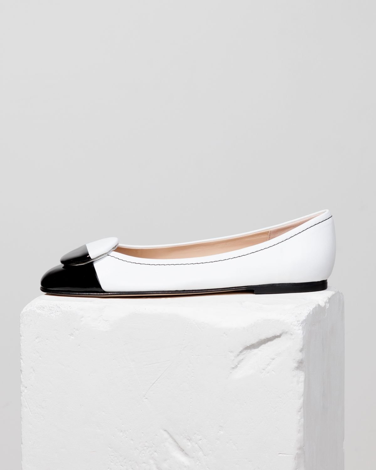 Белые кожаные балетки - Main image