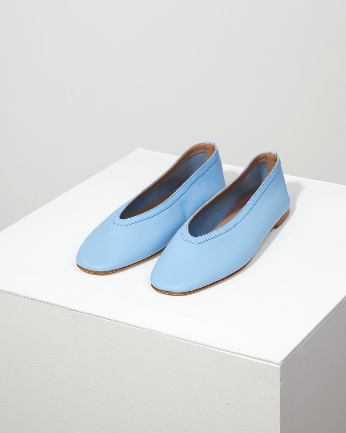 Голубые кожаные балетки - Image 3 of 5