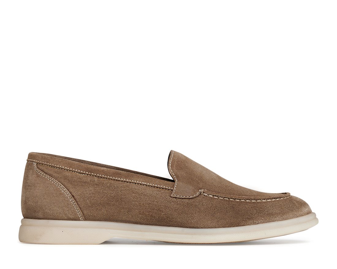 Бежевые замшевые лоферы - Main image