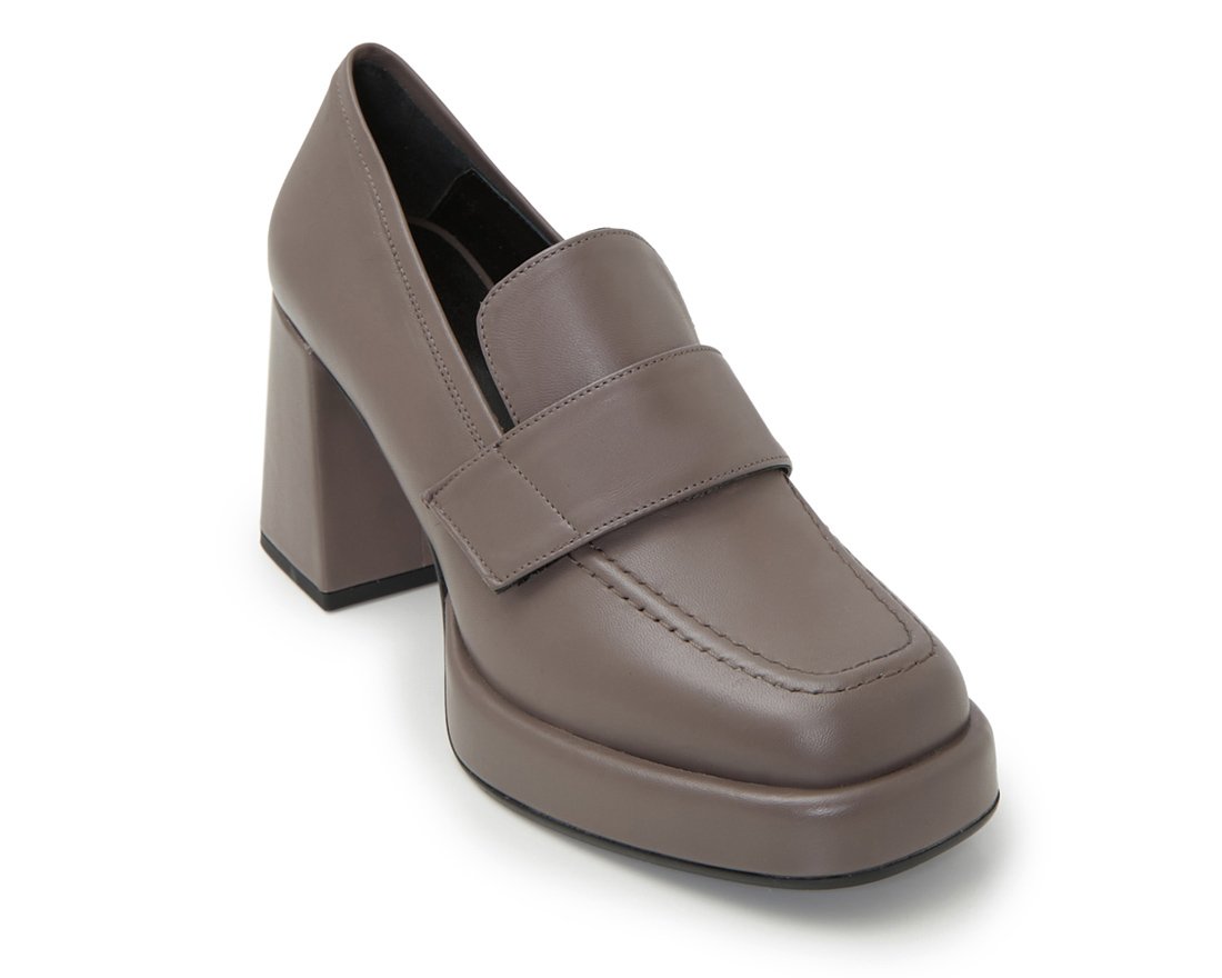 Серо-коричневые кожаные туфли - Image 2 of 5