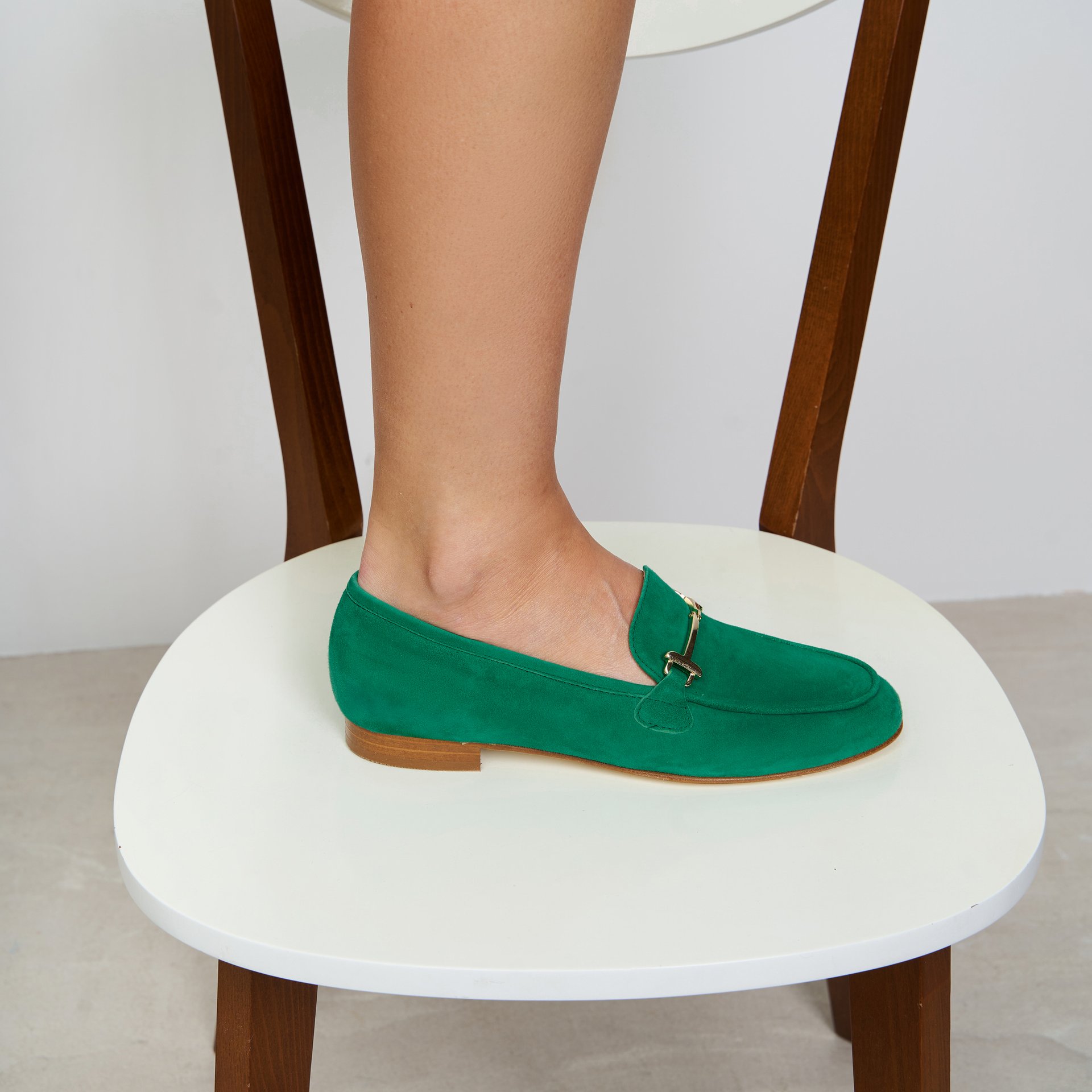 Бирюзовые замшевые лоферы - Image 4 of 5