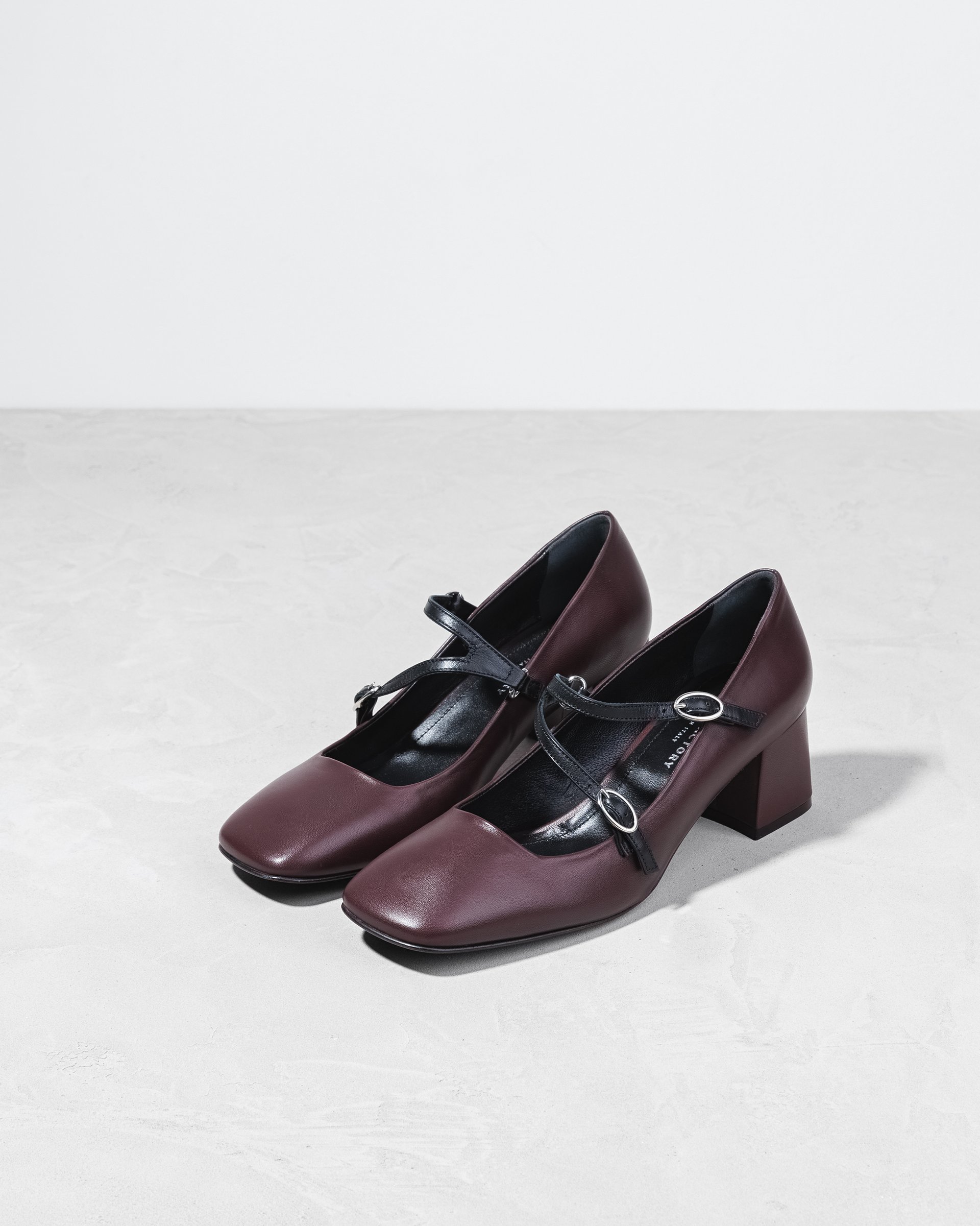 Темно-бордовые кожаные туфли на каблуке - Image 2 of 4