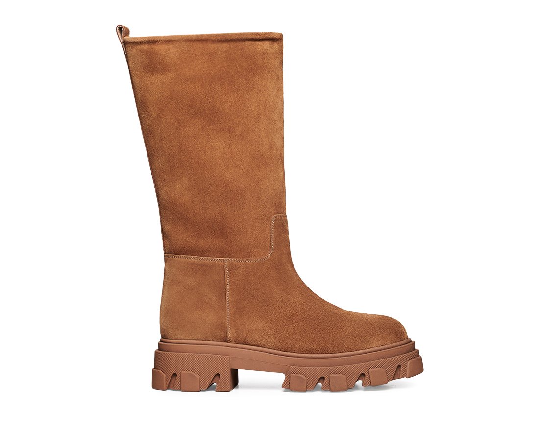 Коричневые замшевые сапоги - Main image