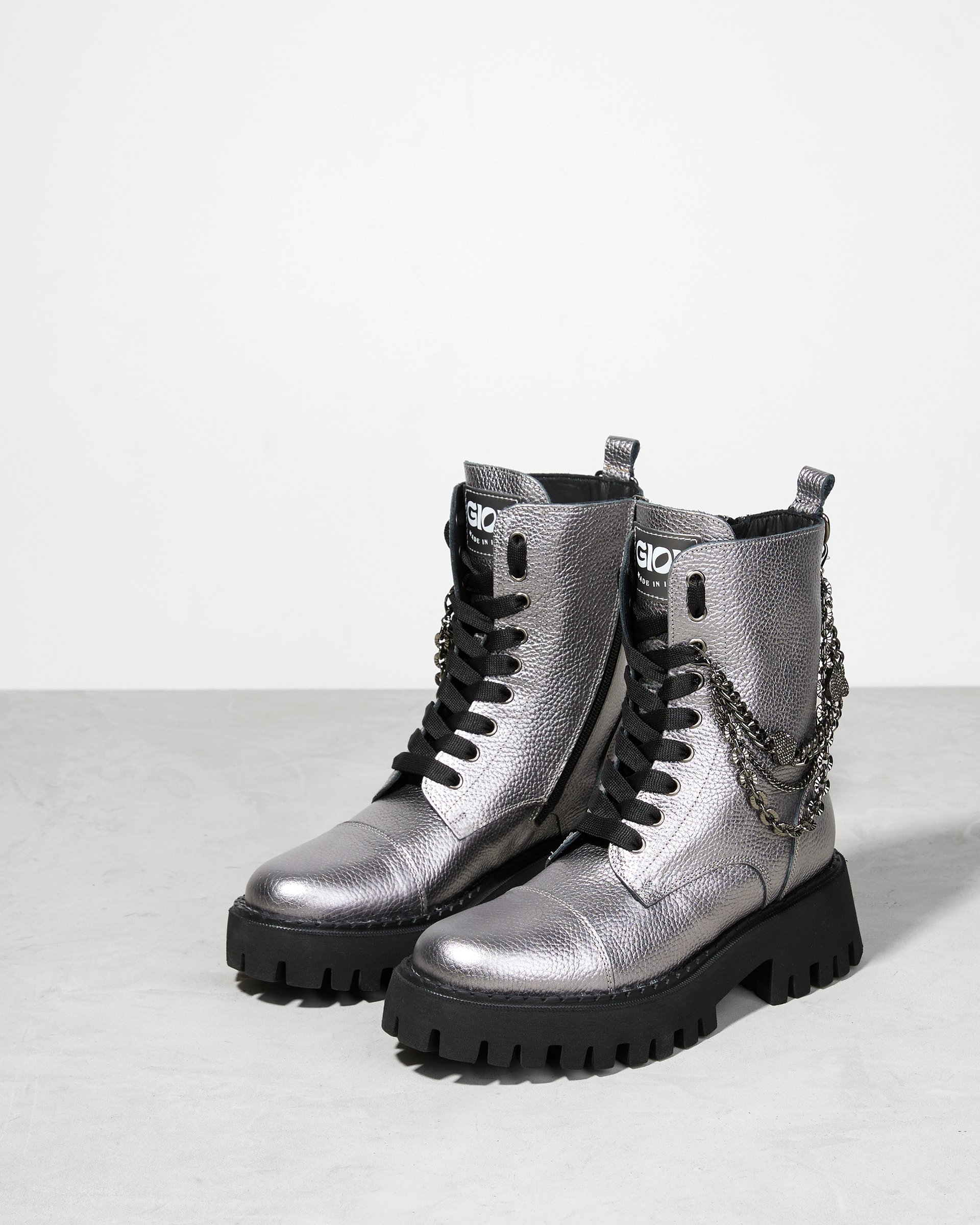 Серебристые кожаные ботинки - Image 2 of 6