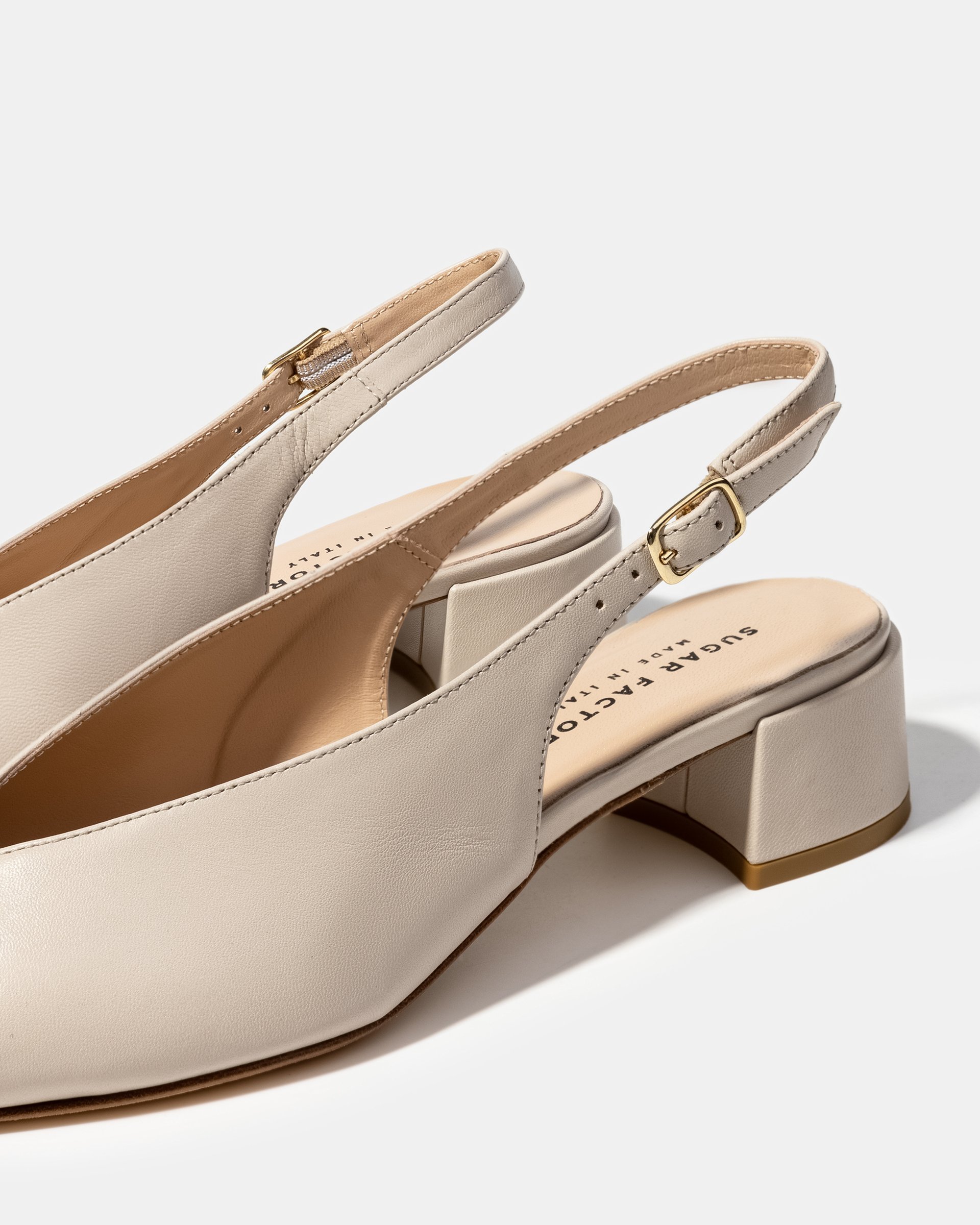 Бежевые кожаные туфли на каблуке - Image 4 of 4