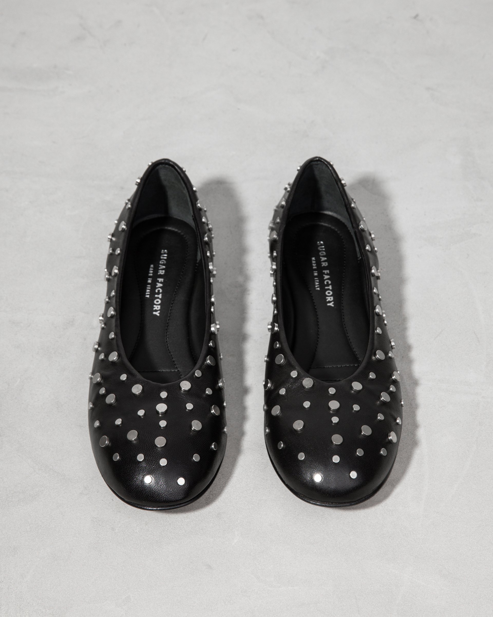 Черные кожаные балетки с заклепками - Image 3 of 6