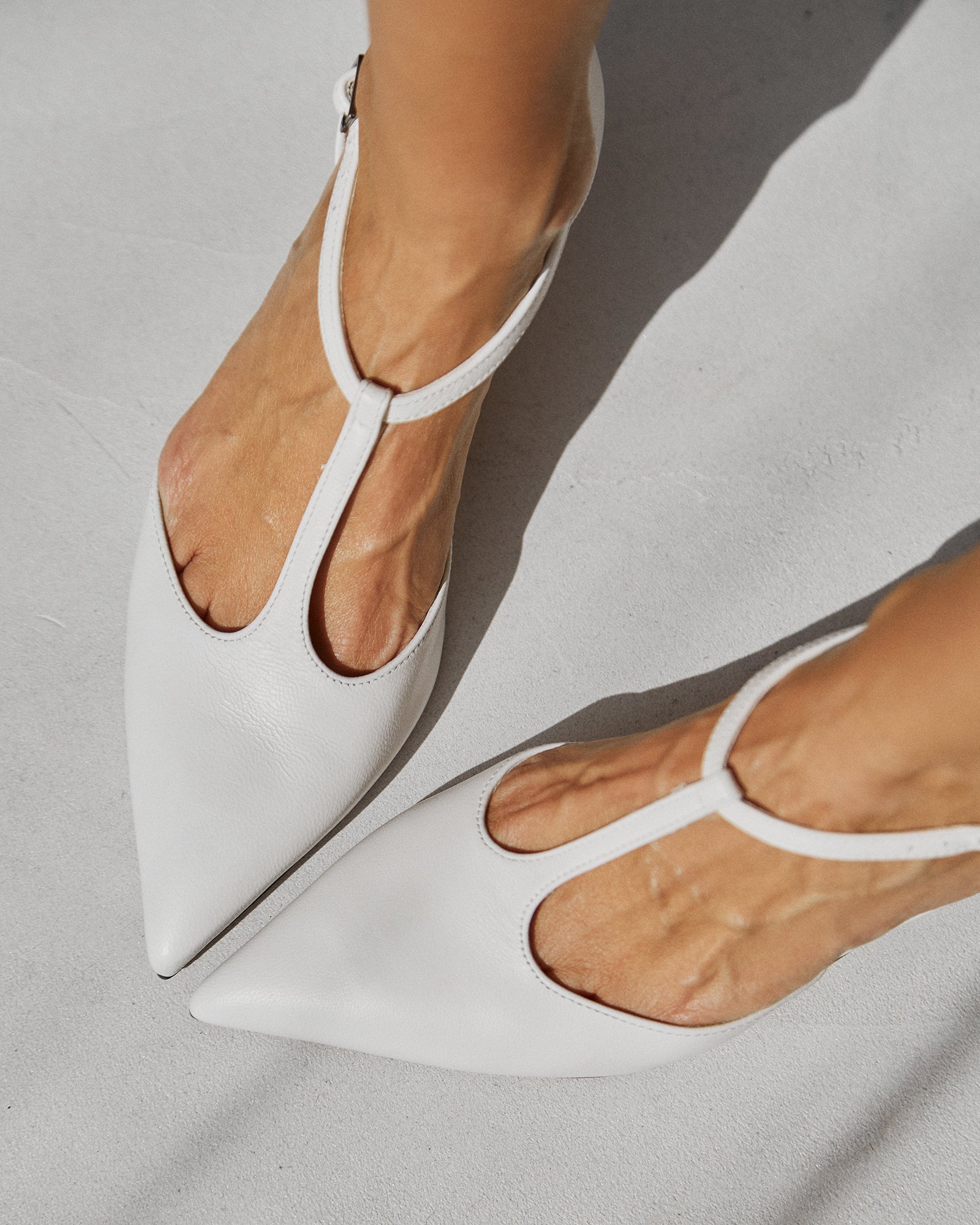 Белые кожаные туфли на каблуке - Image 5 of 6