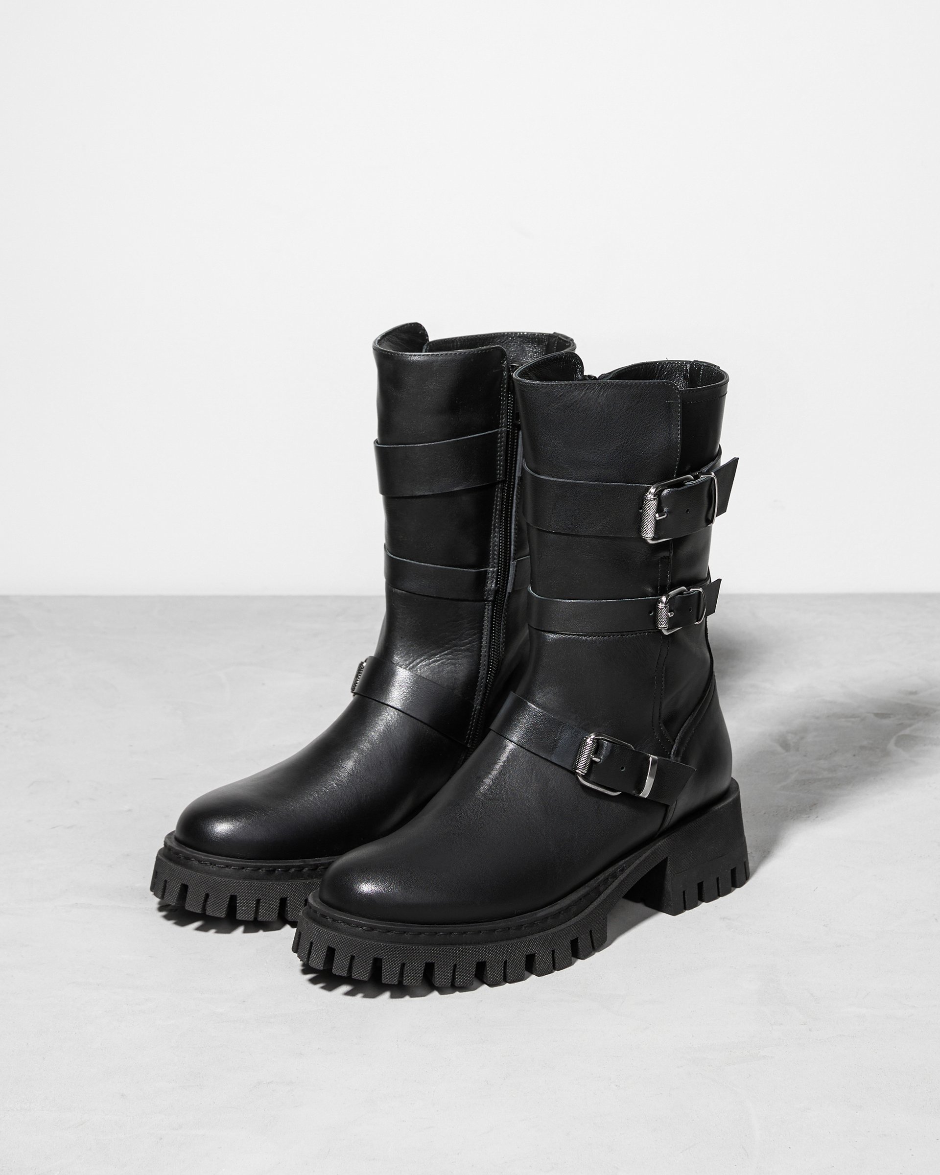Черные кожаные ботинки на ремнях - Image 2 of 6