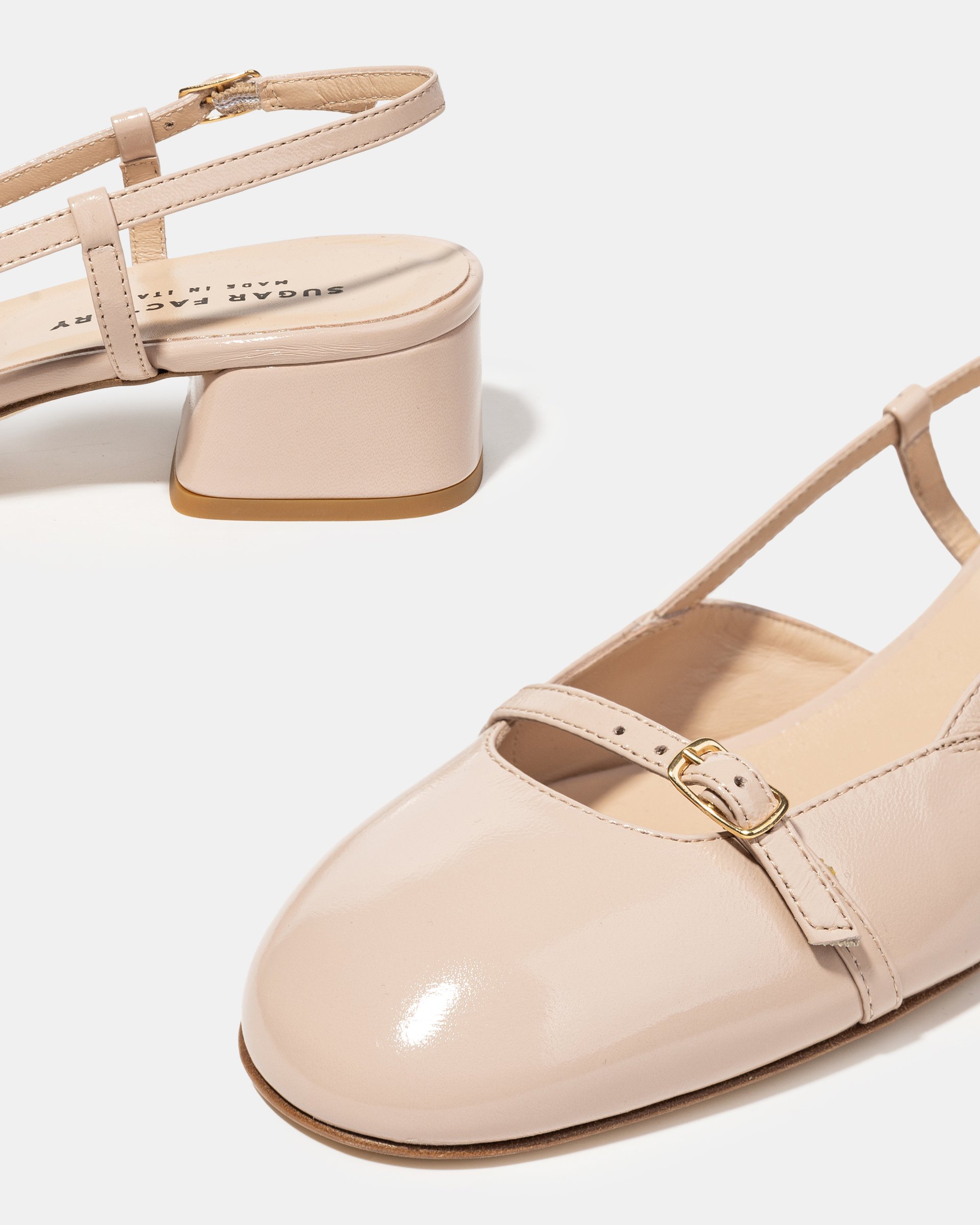 Бежевые кожаные туфли на низком каблуке - Image 4 of 4