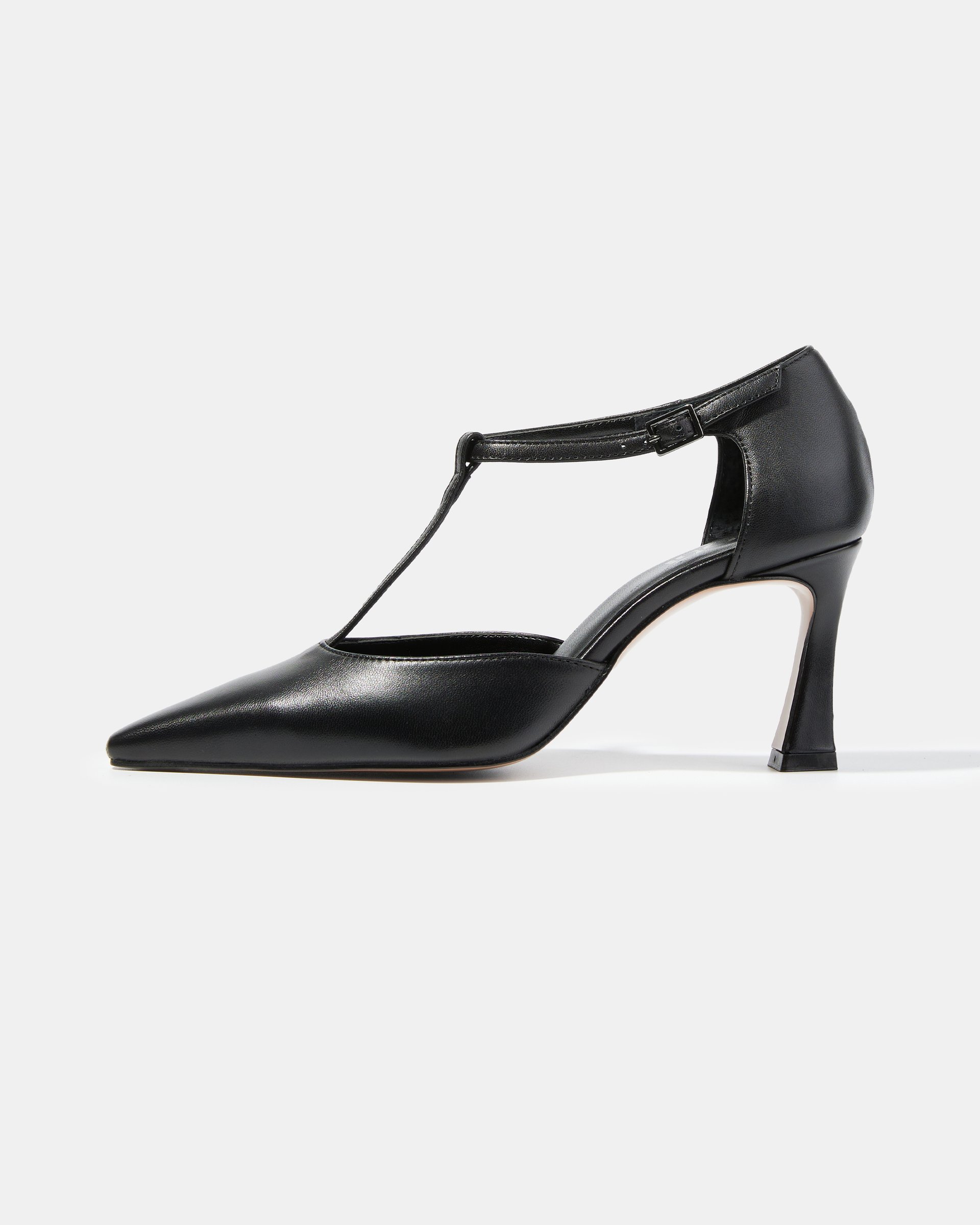 Черные кожаные туфли на высоком каблуке - Main image