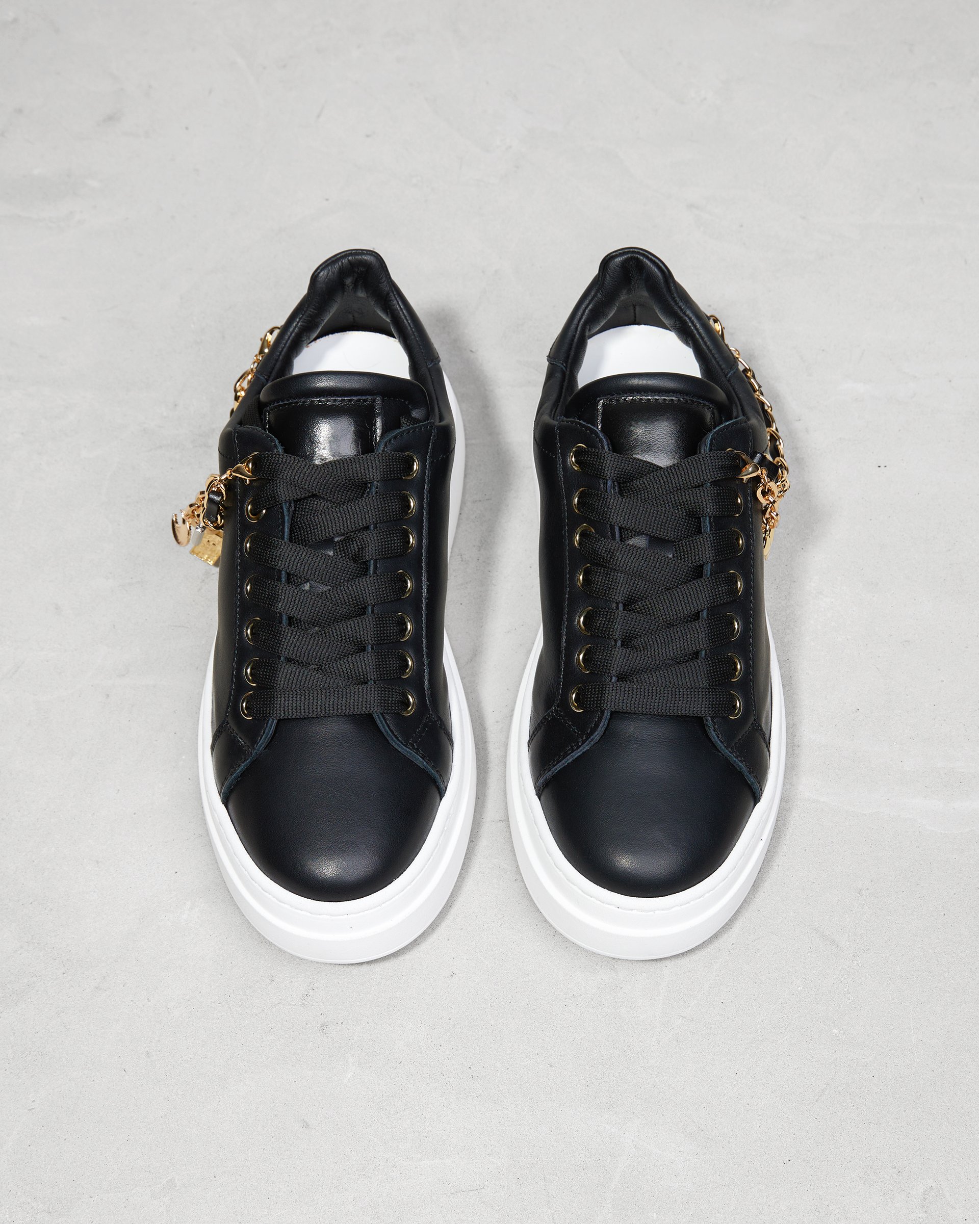 Черные кожаные кеды на платформе - Image 3 of 4