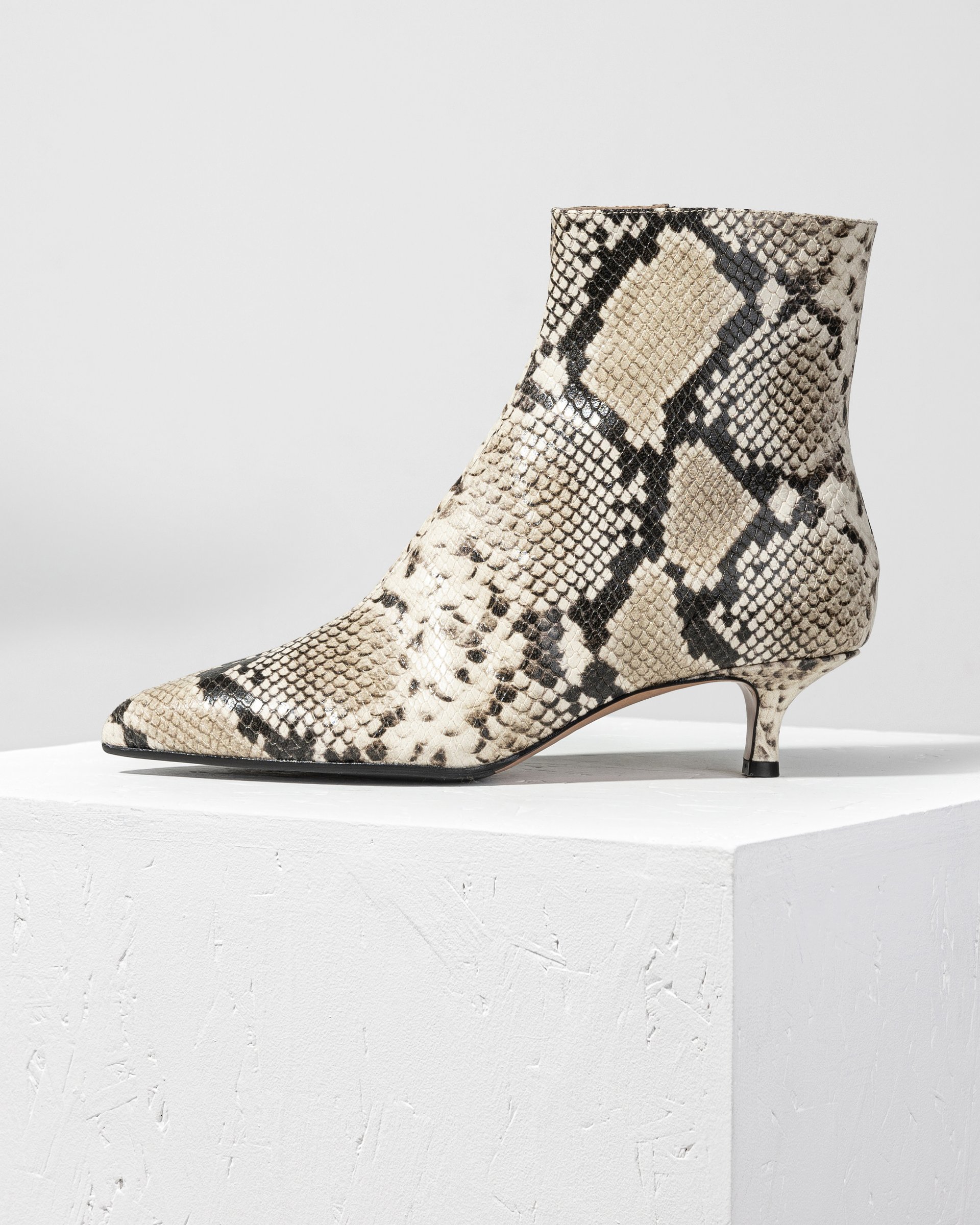 Кожаные ботильоны с принтом питона - Main image