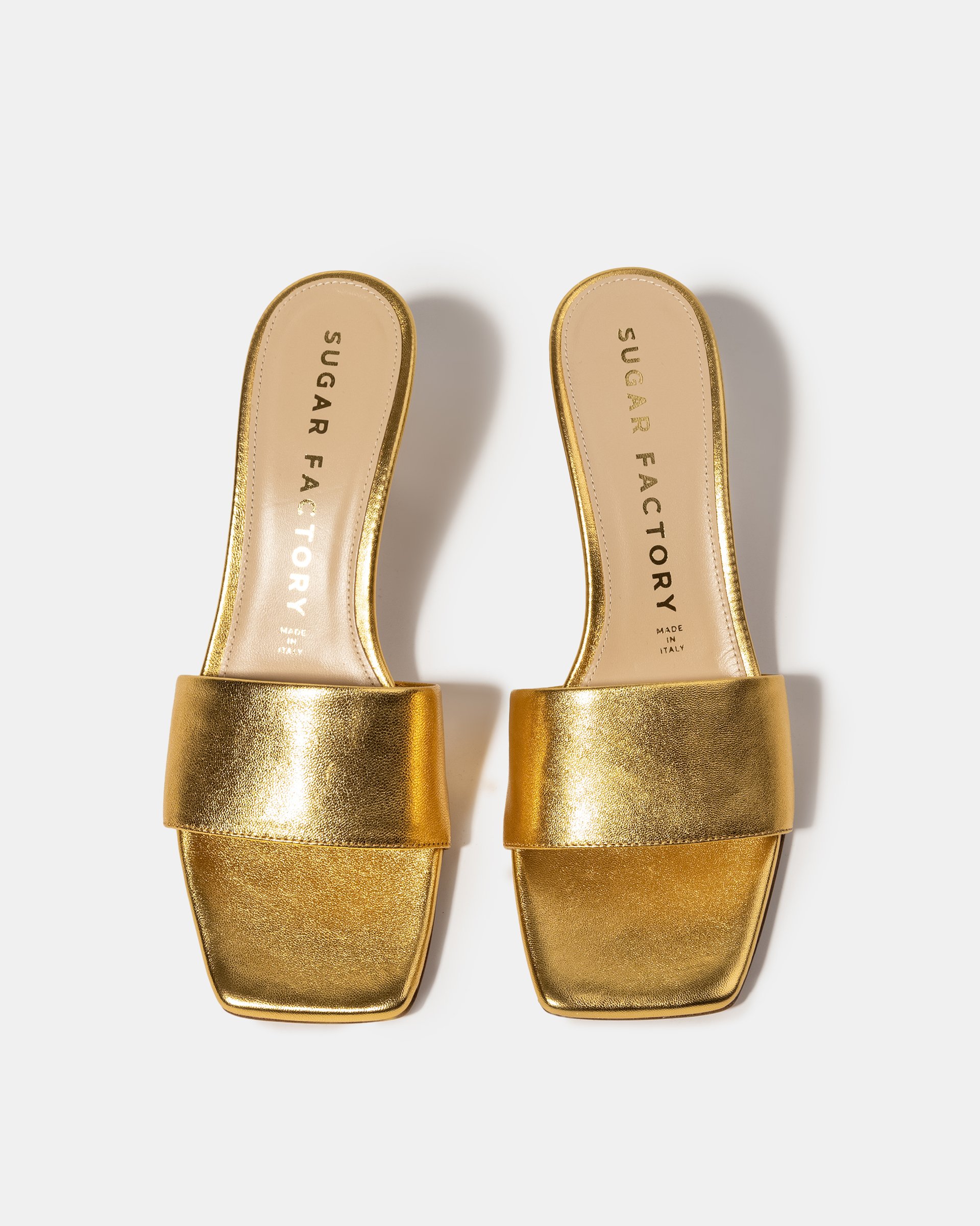 Золотистые кожаные мюли - Image 3 of 4