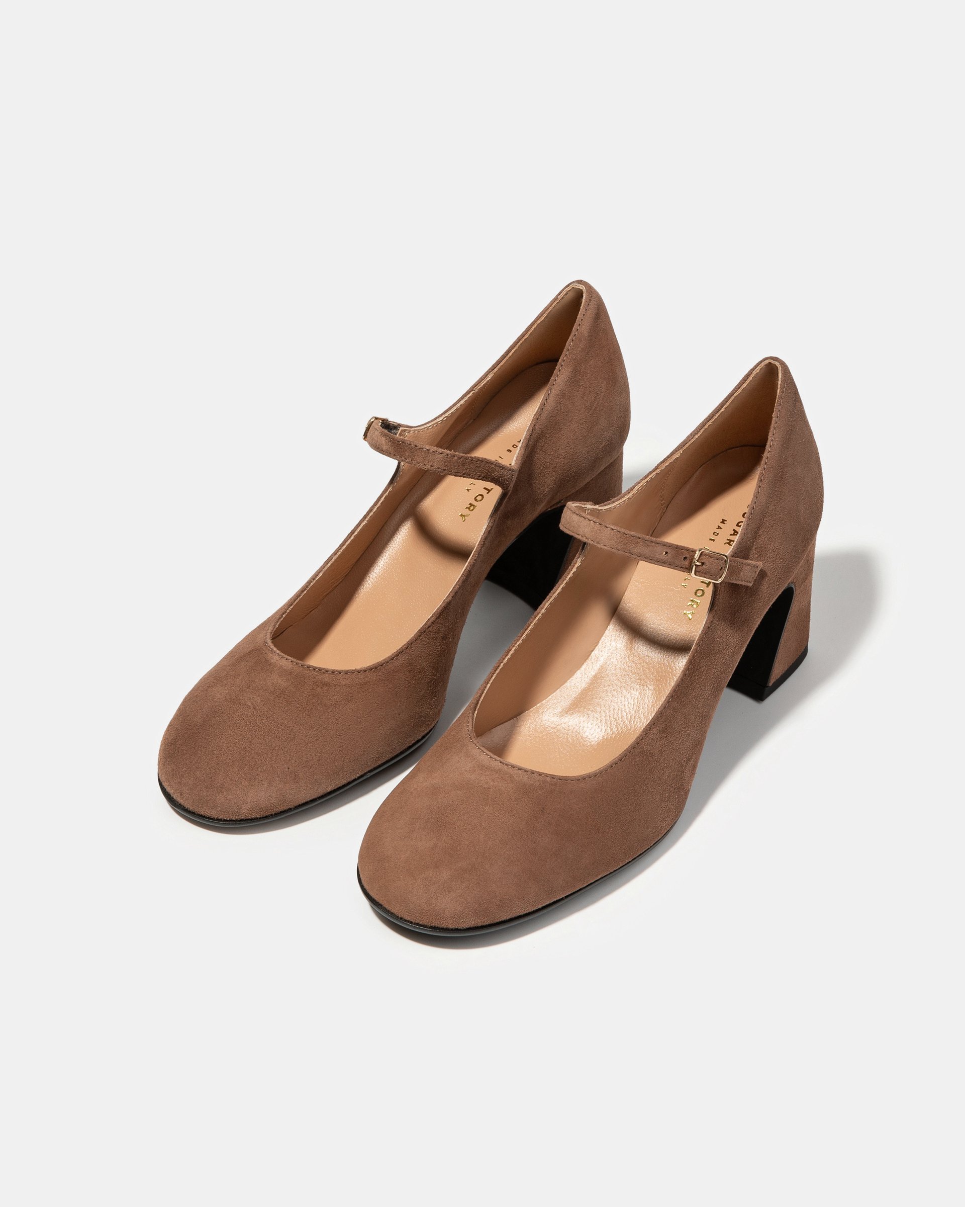 Бежевые замшевые туфли на каблуке - Image 2 of 5