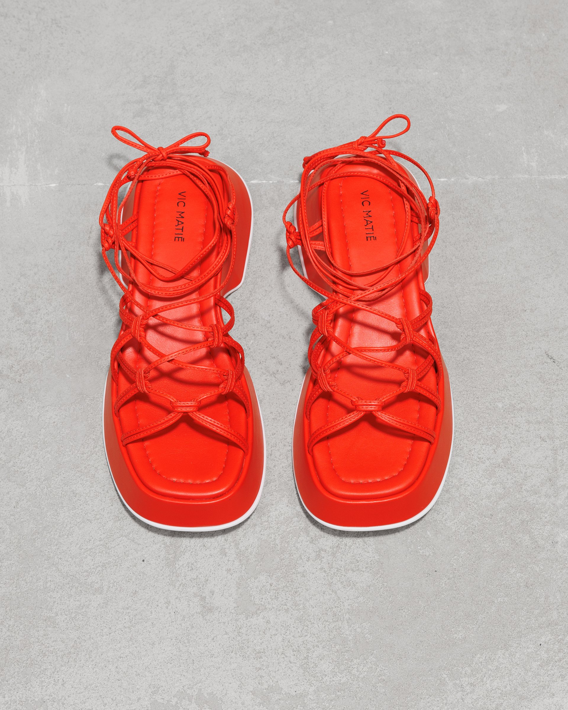 Темно-оранжевые кожаные босоножки - Image 3 of 6