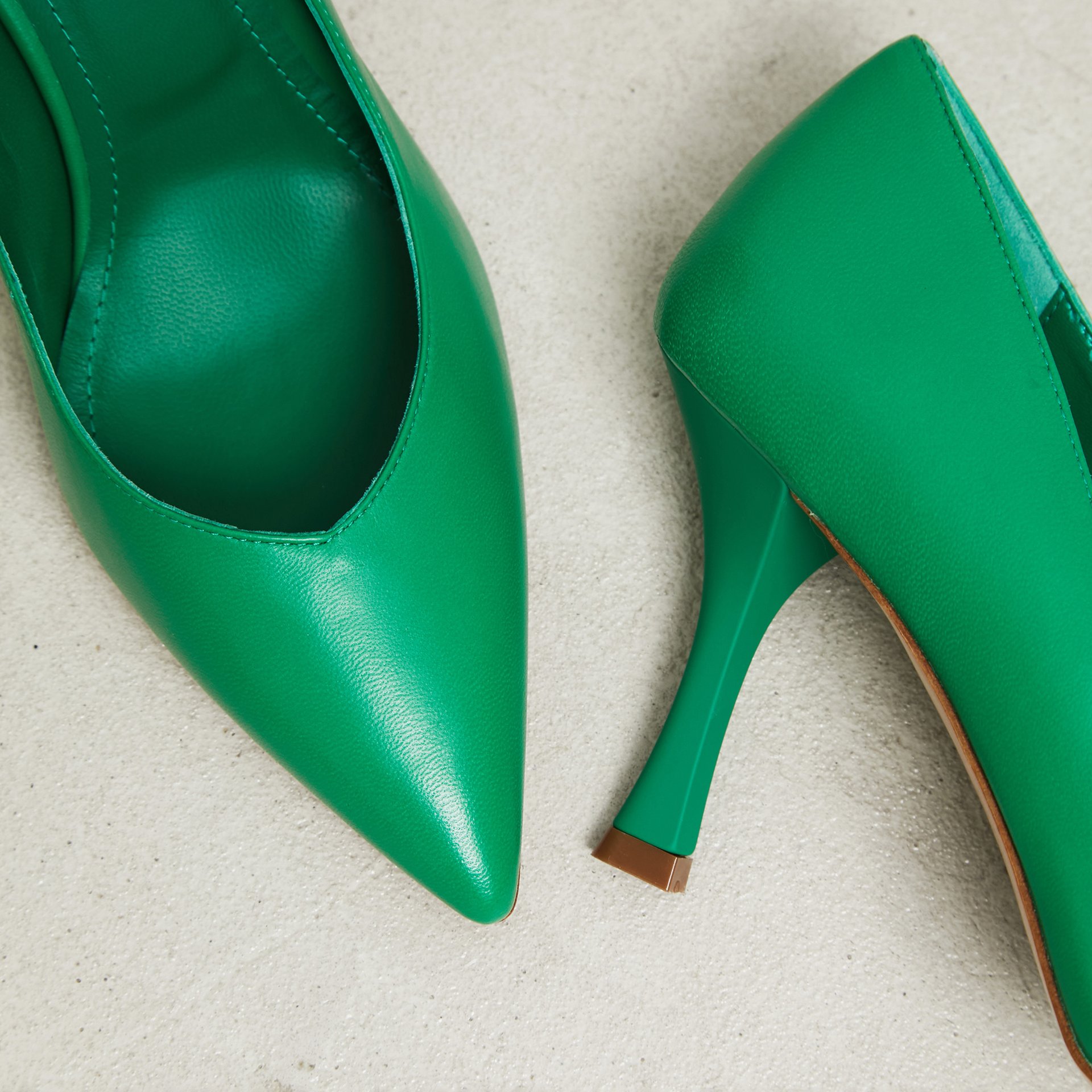 Зеленые кожаные туфли-лодочки - Image 3 of 5