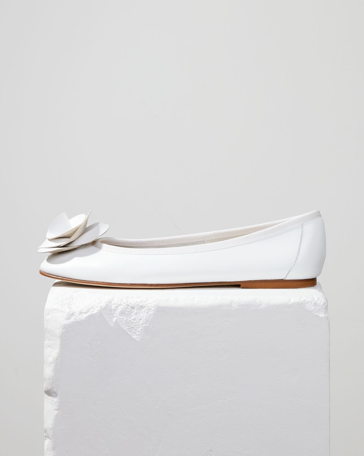 Белые кожаные балетки - Main image