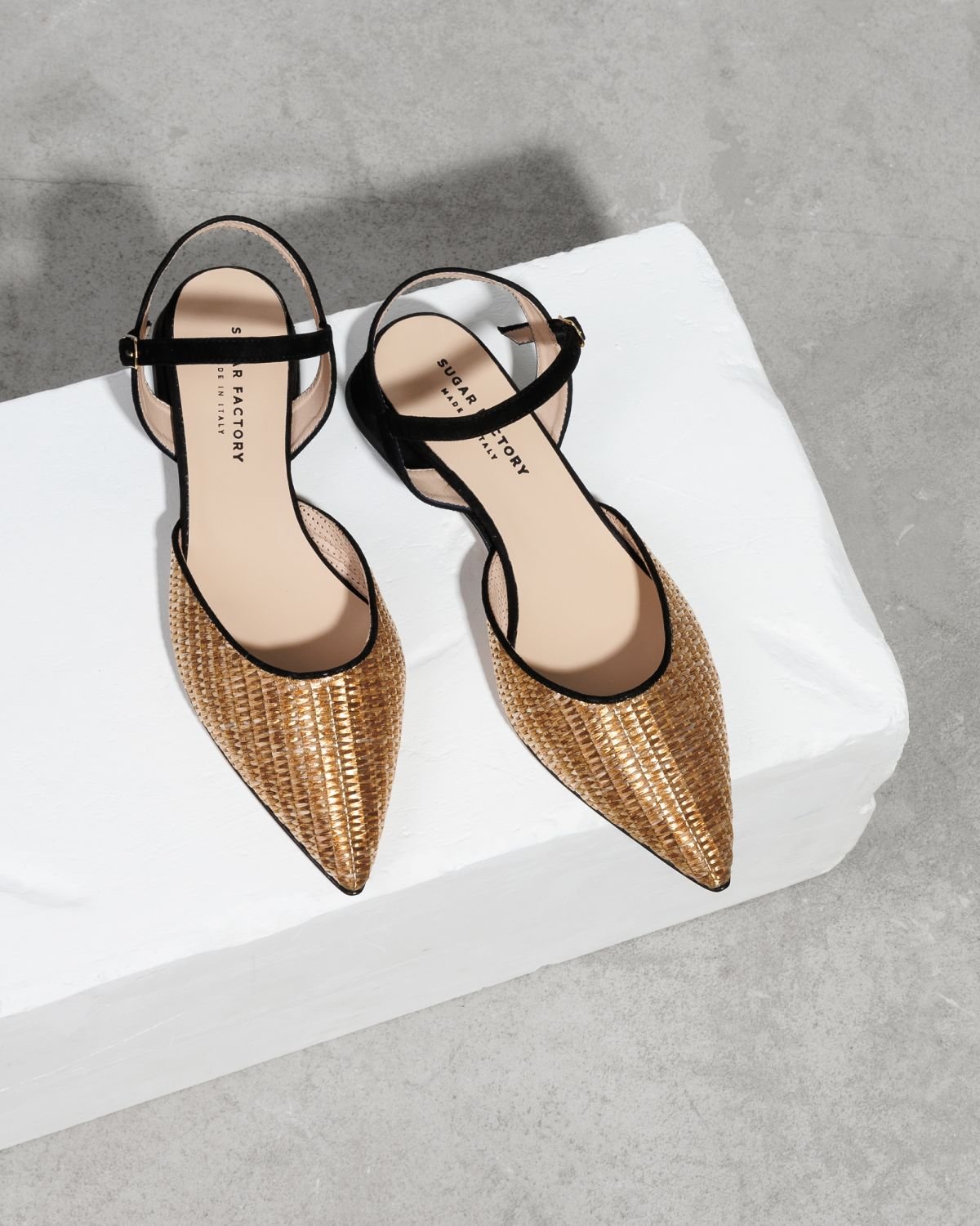 Золотые текстильные туфли - Image 2 of 6