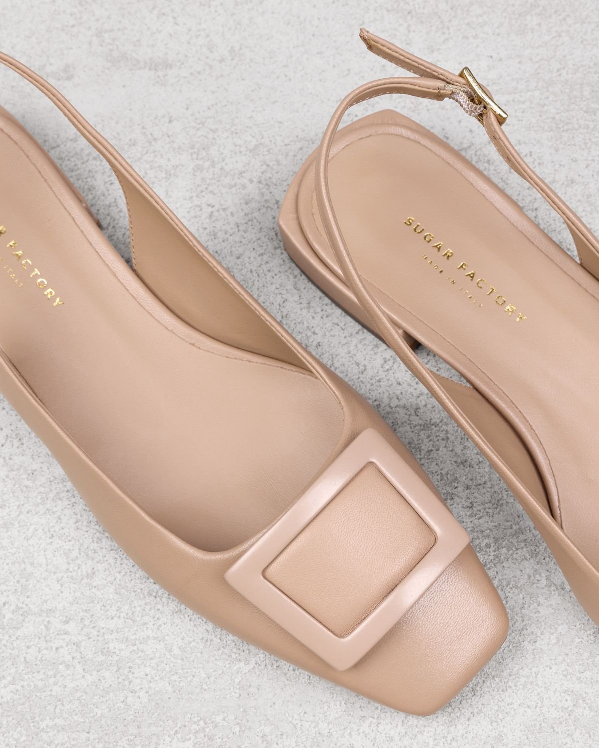 Бежево-розовые кожаные туфли - Image 4 of 7