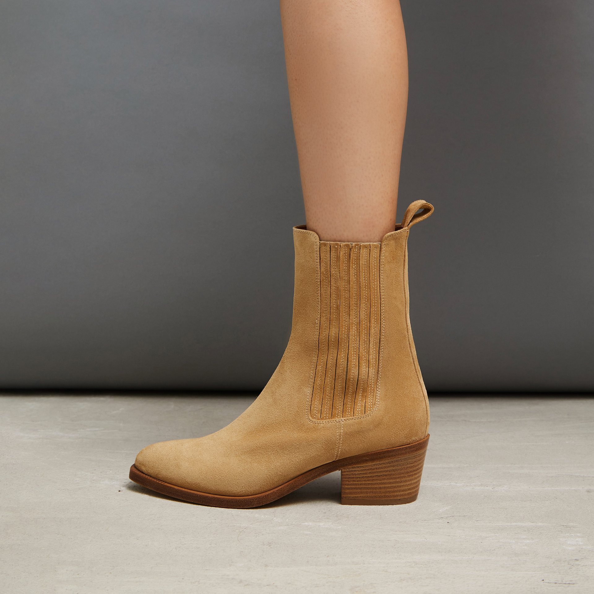 Бежево-желтые замшевые казаки - Image 4 of 5