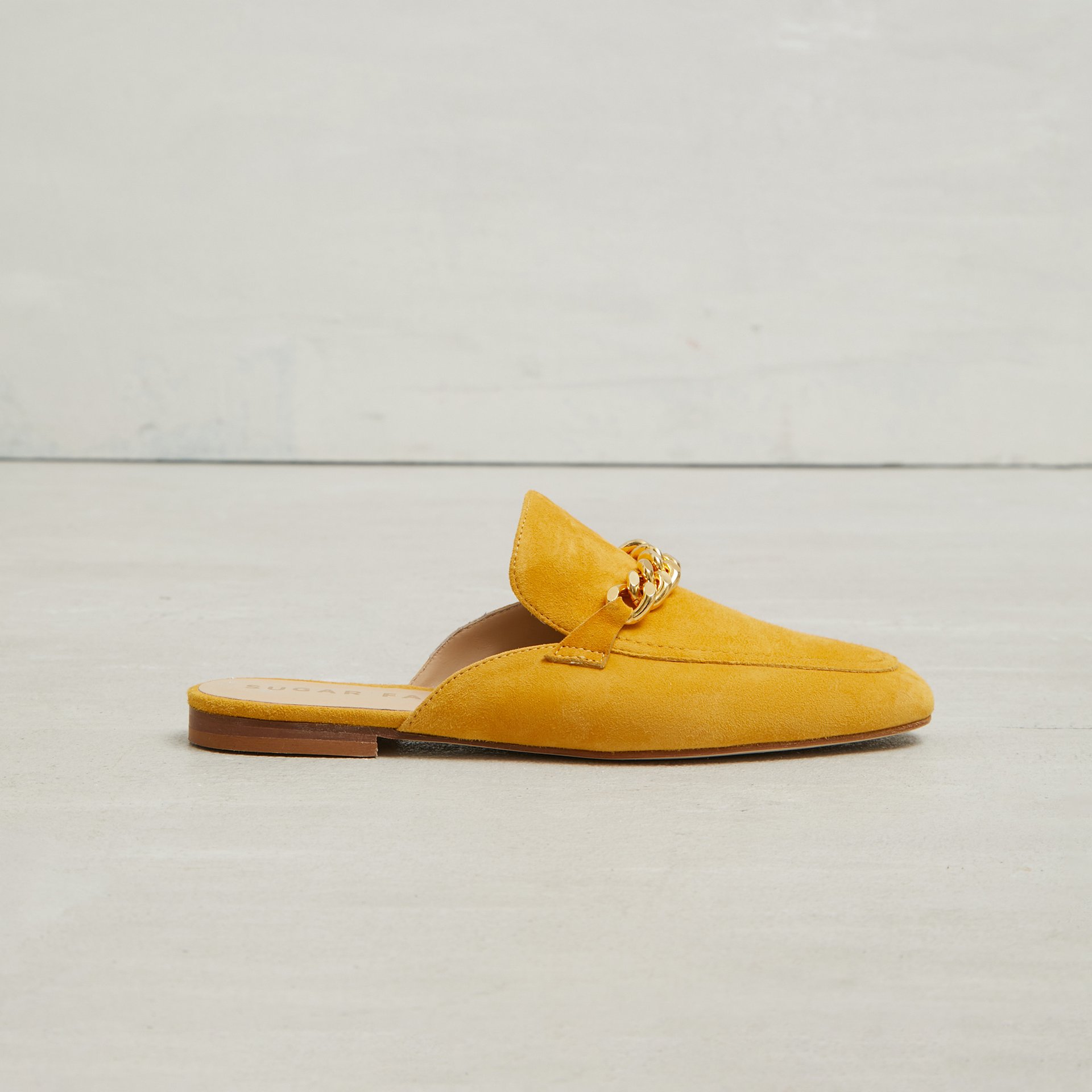 Желтые замшевые слиперы
