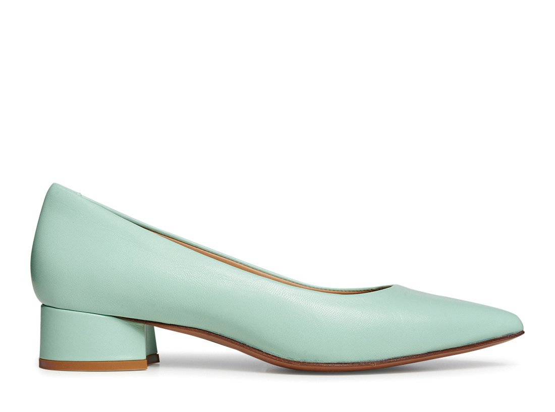 Светло-зеленые кожаные балетки - Main image