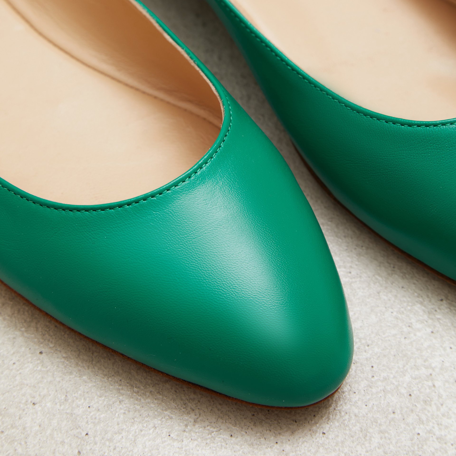 Бирюзовые кожаные балетки - Image 3 of 5