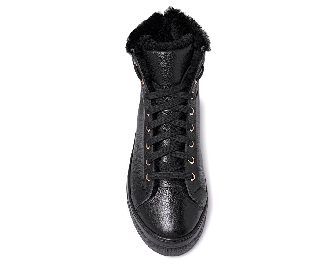 Зимние черные кожаные кеды - Image 4 of 4