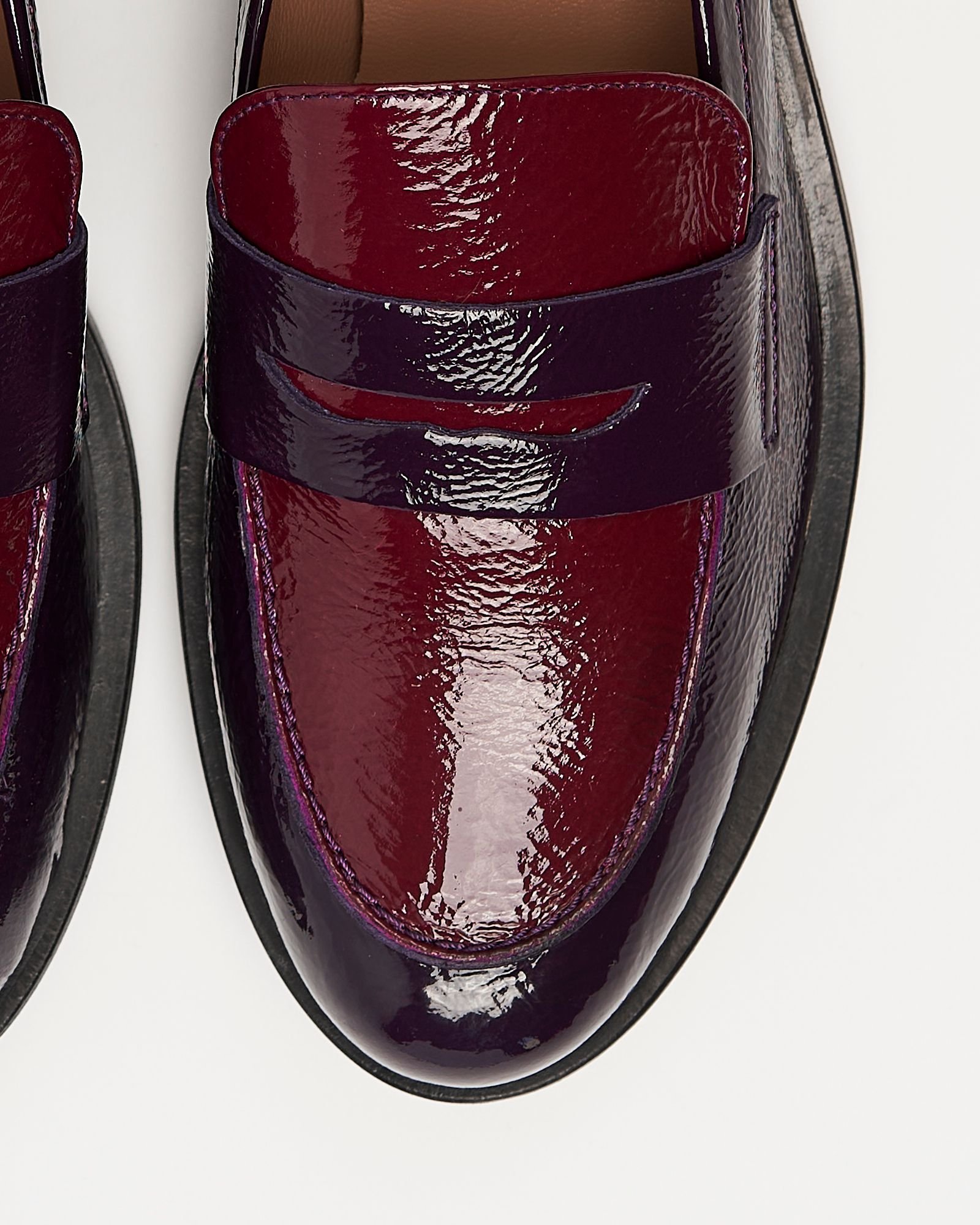 Фиолетовые кожаные лоферы - Image 3 of 4