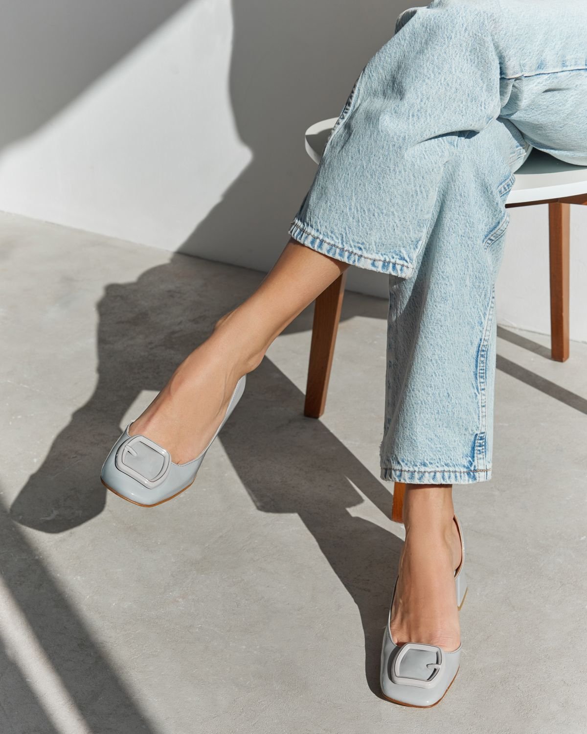 Светло-серые кожаные туфли - Image 6 of 6