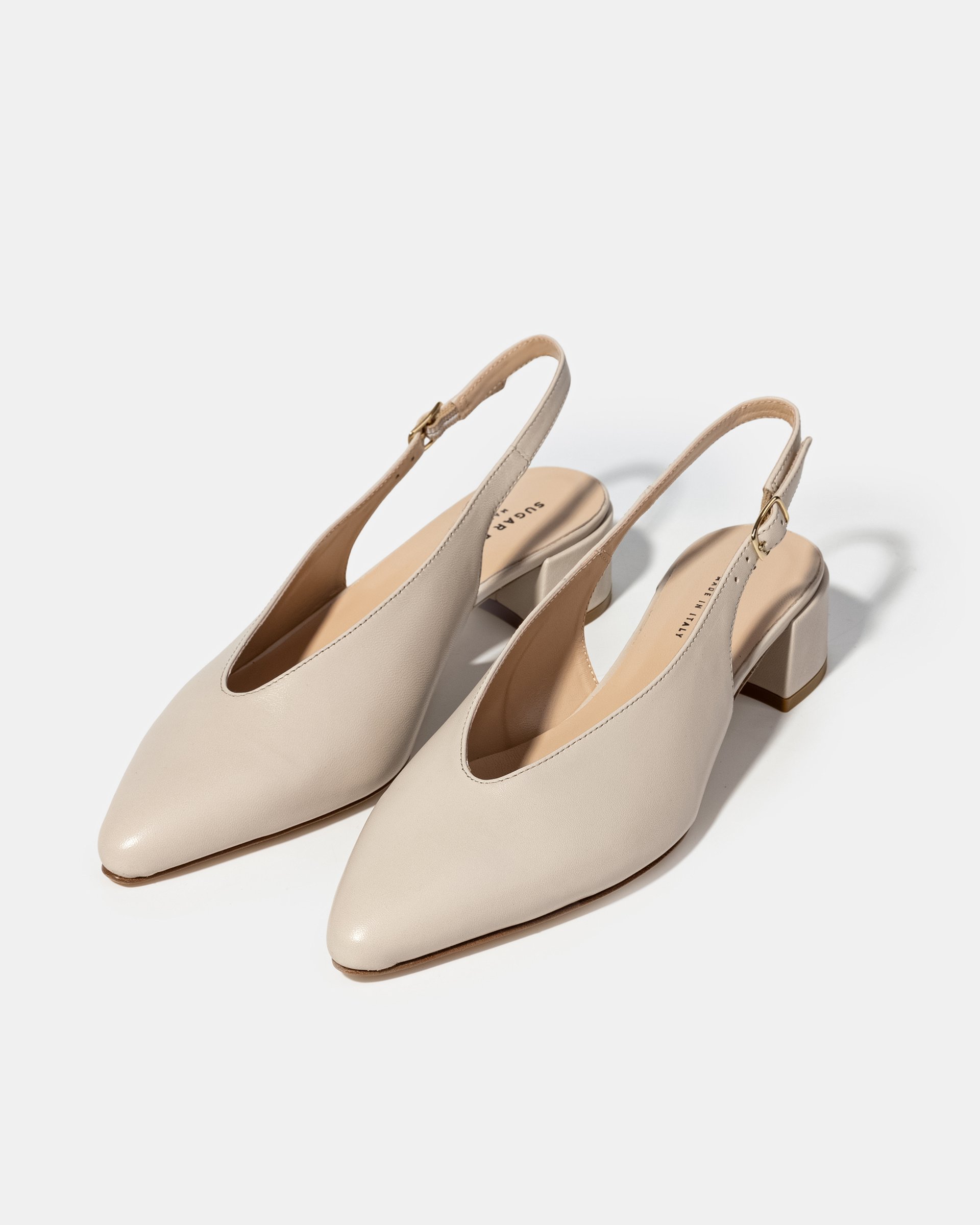 Бежевые кожаные туфли на каблуке - Image 2 of 4