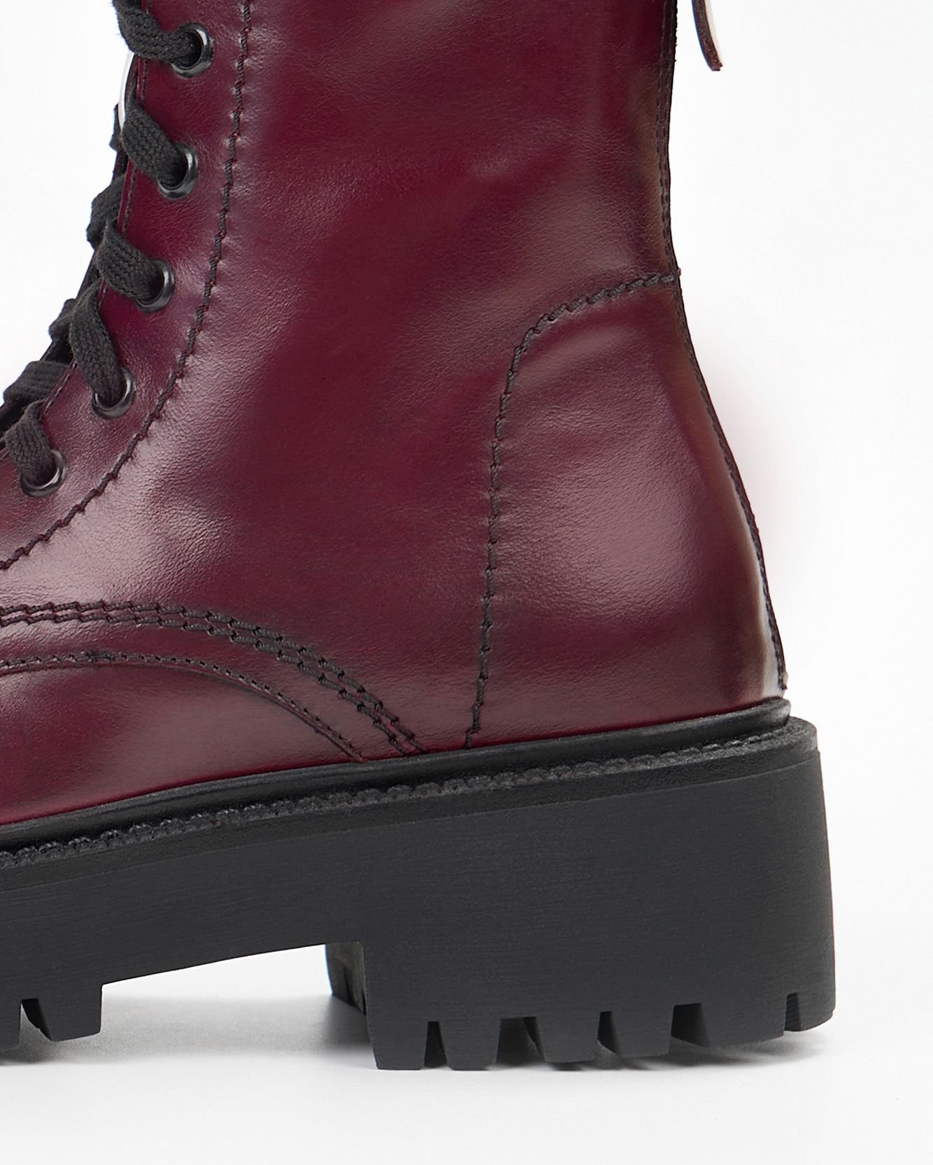 Бордовые кожаные ботинки - Image 5 of 7