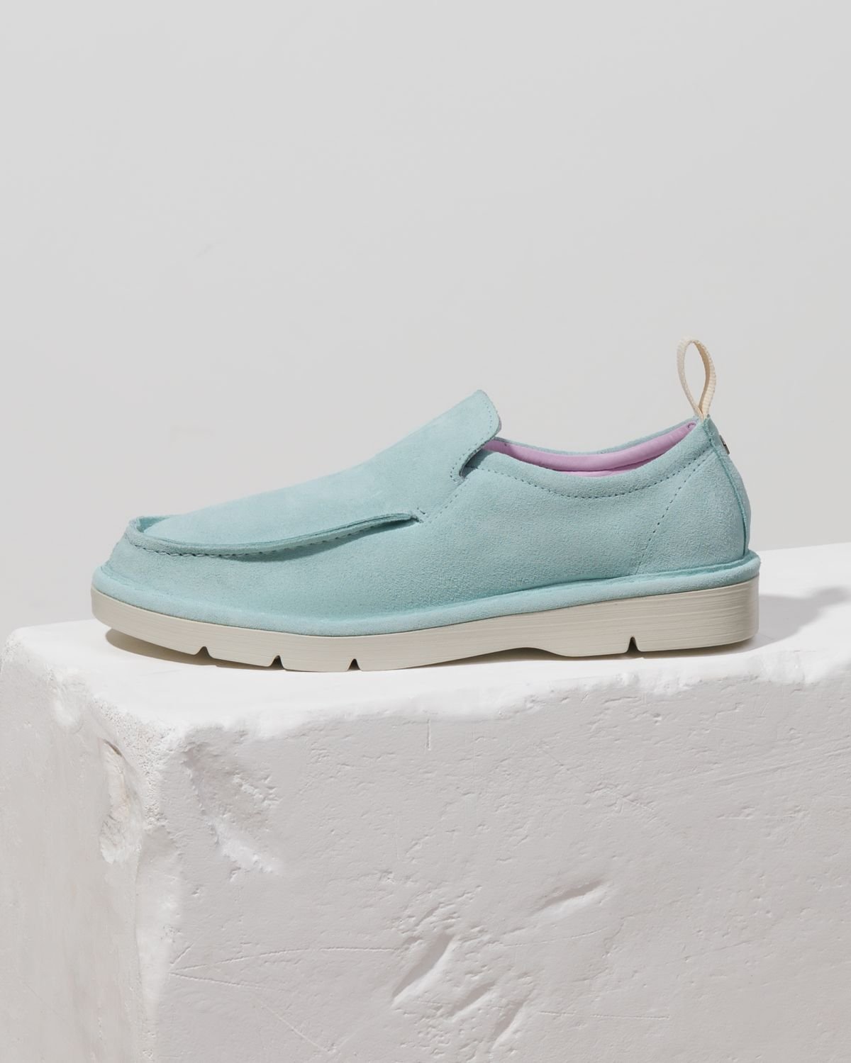 Светло-бирюзовые замшевые мокасины - Main image