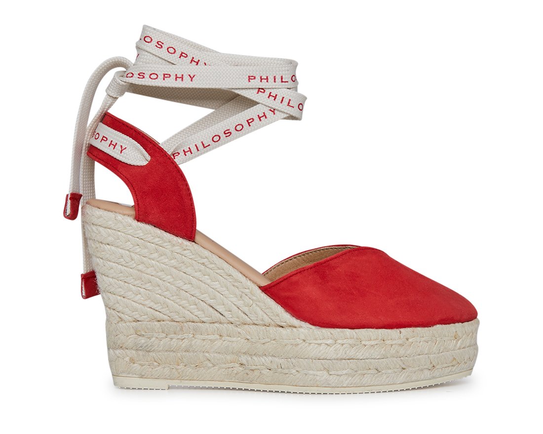 Красные замшевые эспадрильи